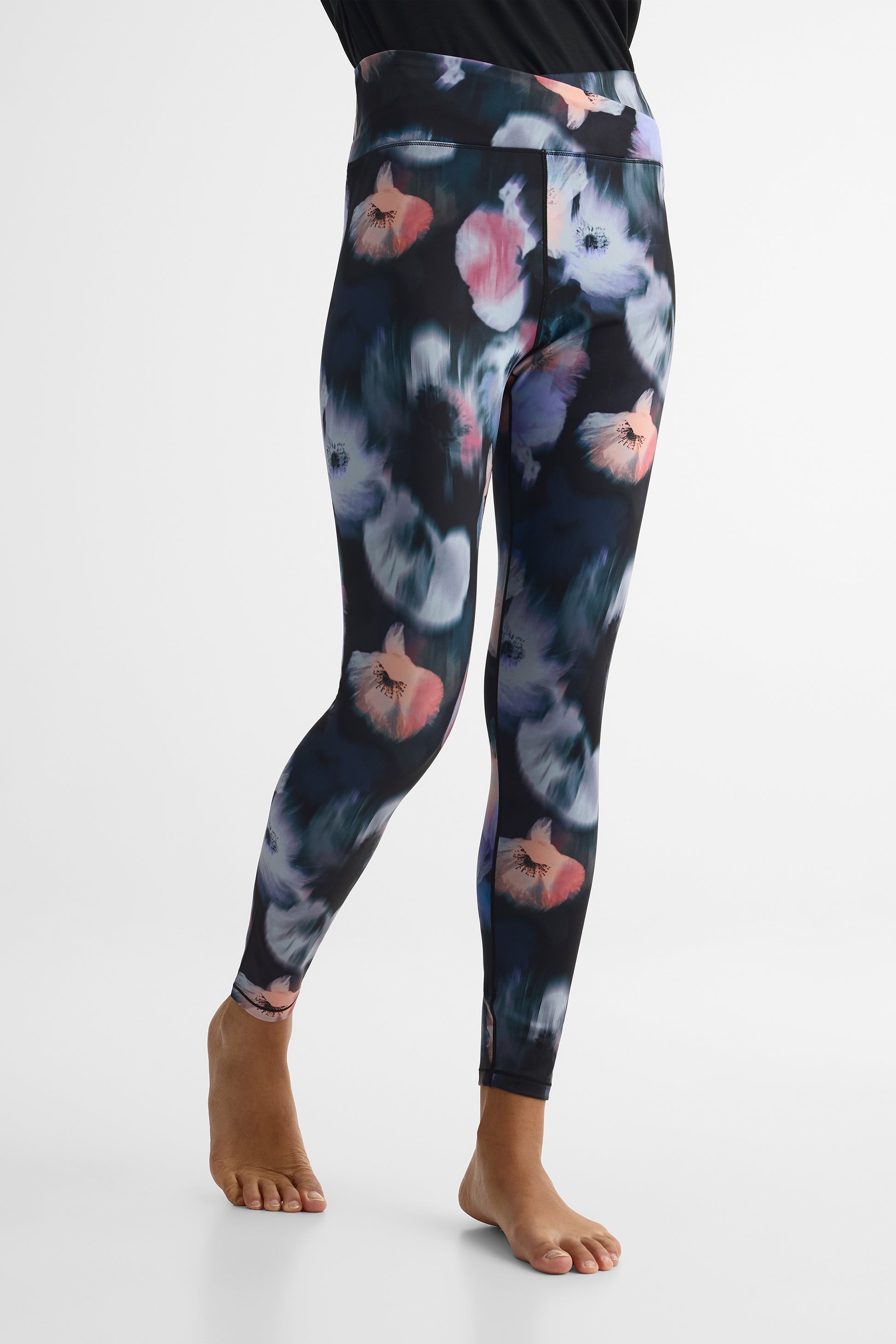 Legging taille haute contrôle ventre - Femme && NOIR/MULTI