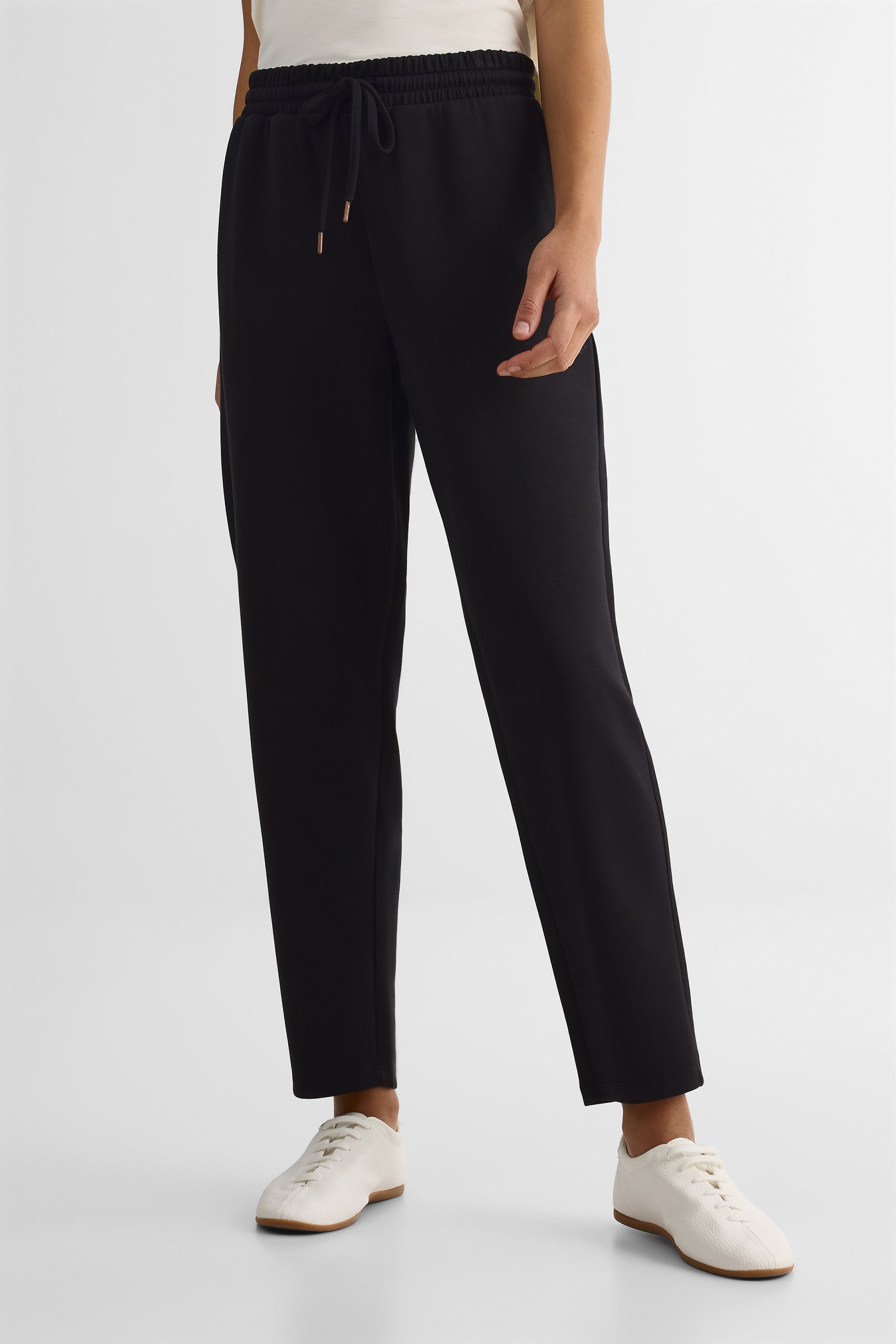 Pantalon taille haute tapered - Femme && NOIR