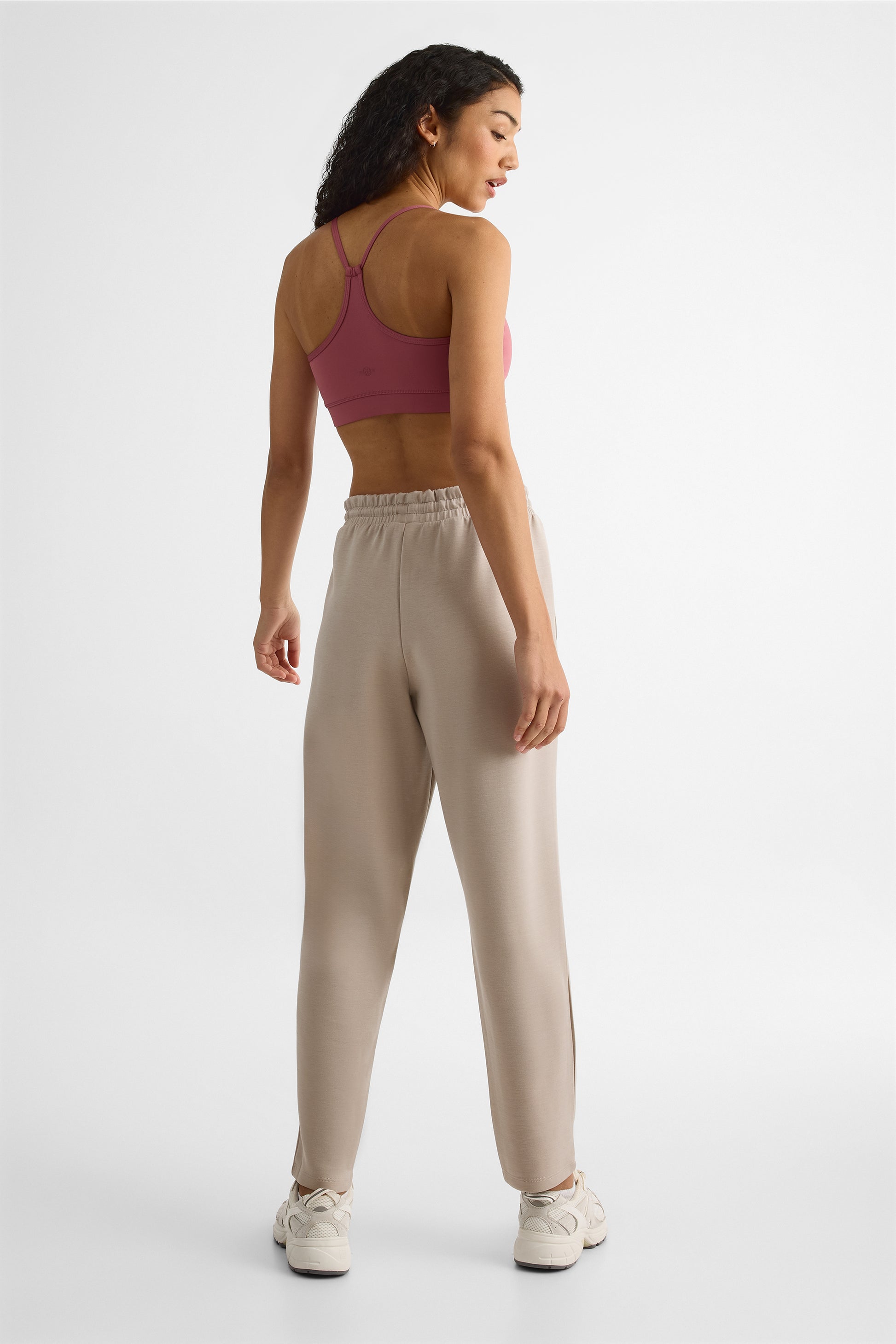 Pantalon taille haute tapered - Femme && TAUPE