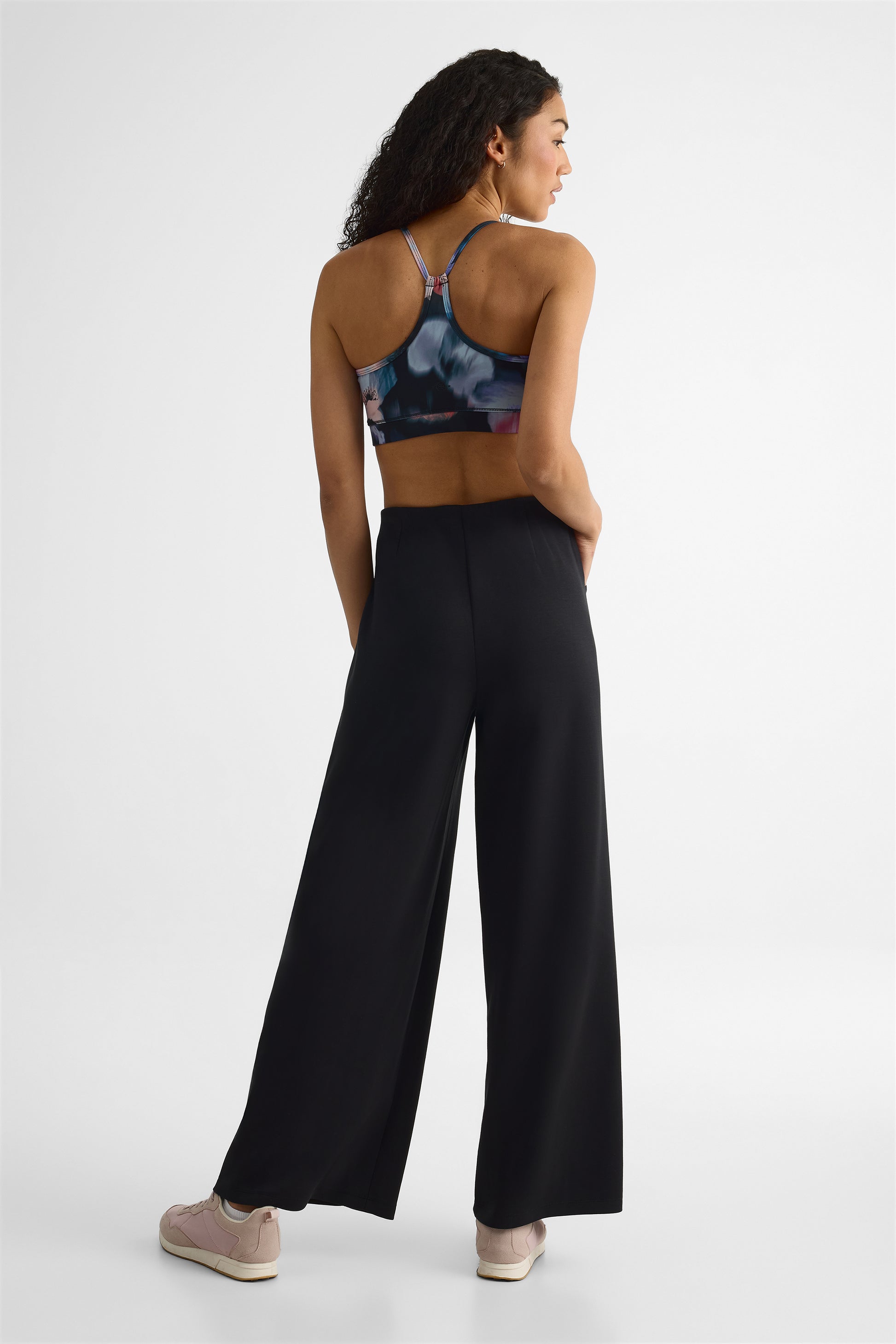 Pantalon jambe large taille haute – Femme && NOIR
