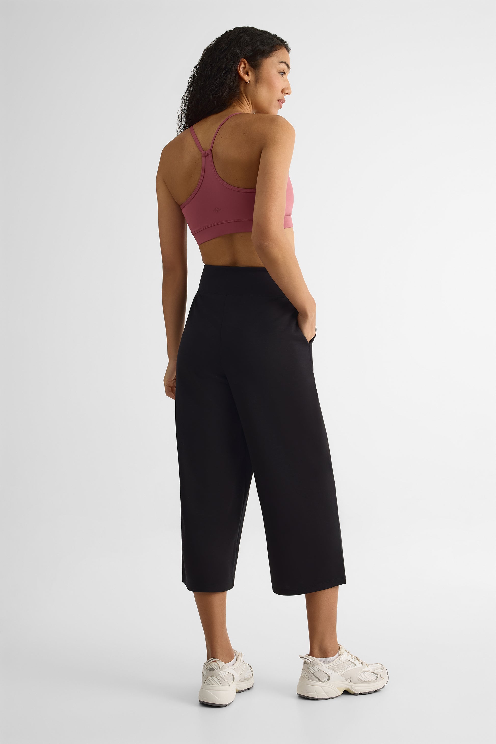 Pantalon jambe large taille haute – Femme && NOIR