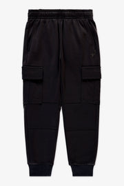 Pantalon cargo ouaté extensible - Enfant garçon && NOIR