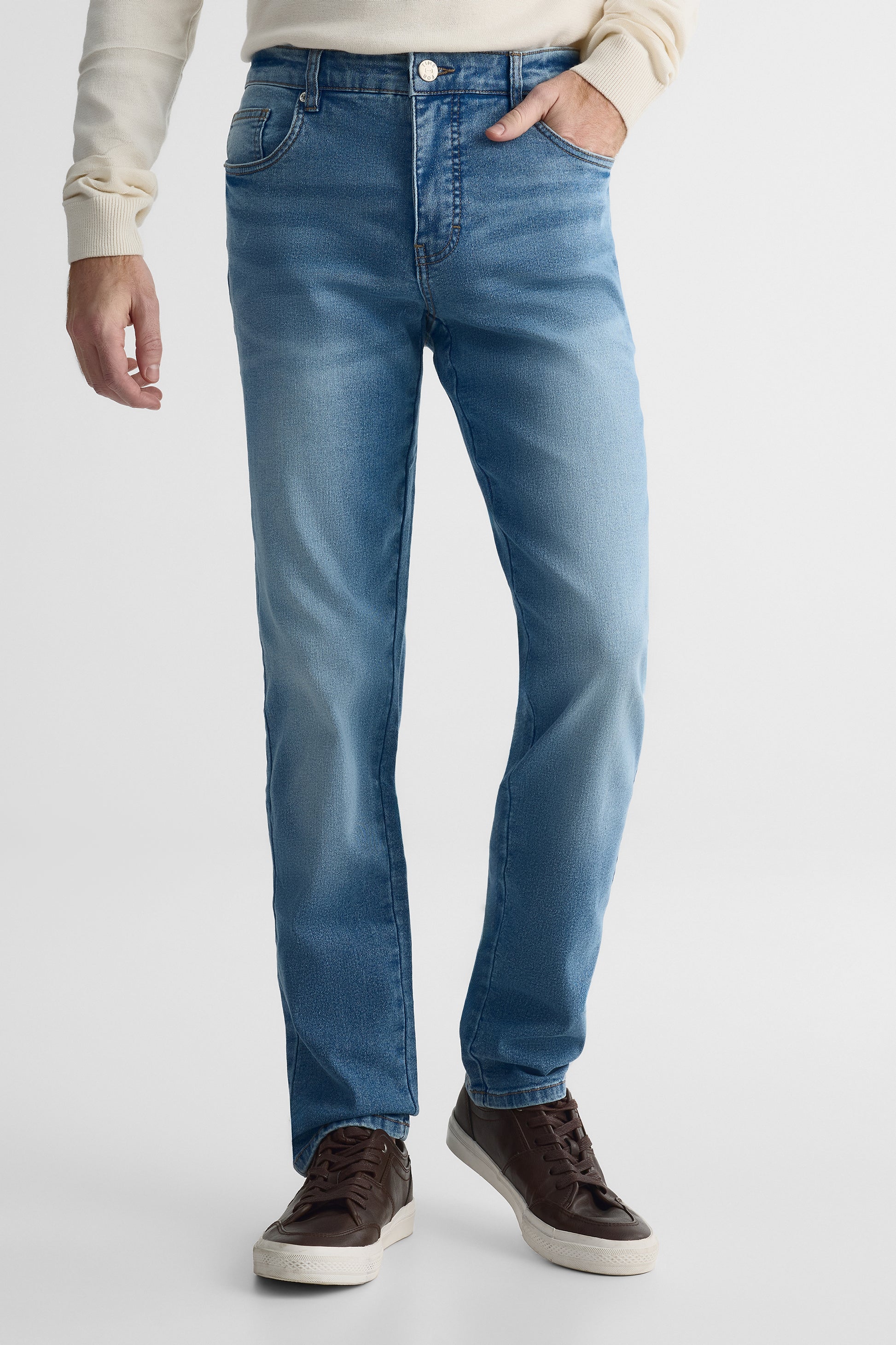 Jeans 5 poches slim confort - Homme && DENIM MOYEN