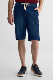Bermudas denim cargo ajustables – Ado garçon && DENIM FONCE