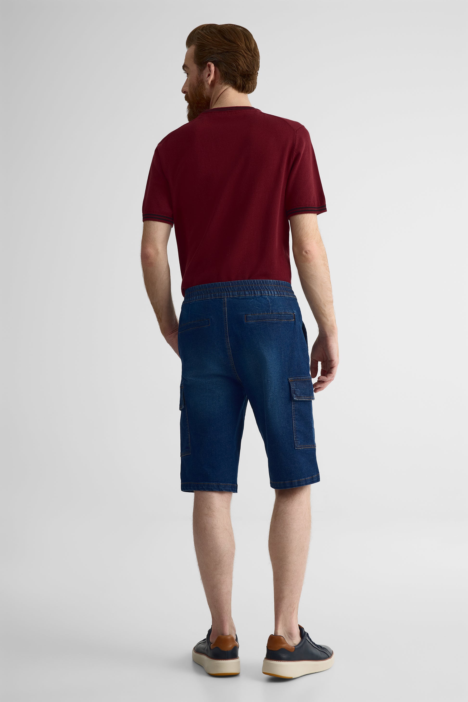 Bermudas denim cargo ajustables – Ado garçon && DENIM FONCE