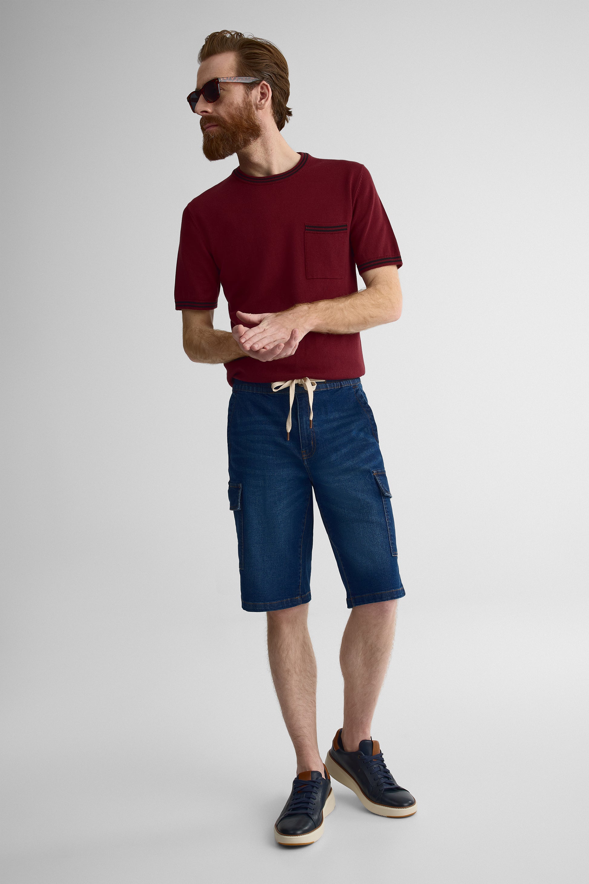 Bermudas denim cargo ajustables – Ado garçon && DENIM FONCE