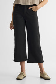 Jeans cropped taille haute élastique – Femme && DENIM GRIS