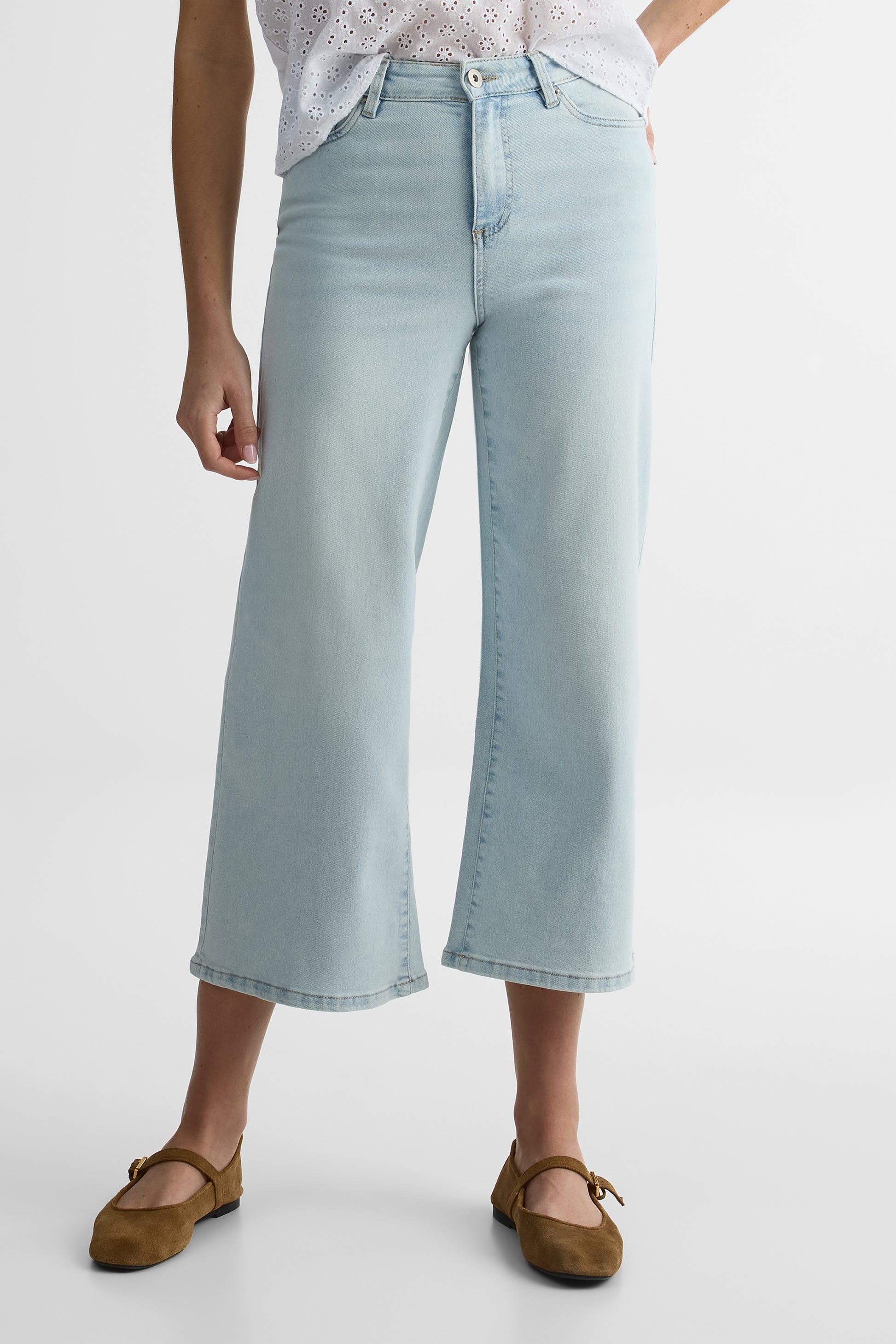 Jeans barrel taille haute – Femme && DENIM PALE