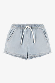 Short court en denim léger - Enfant fille && DENIM PALE