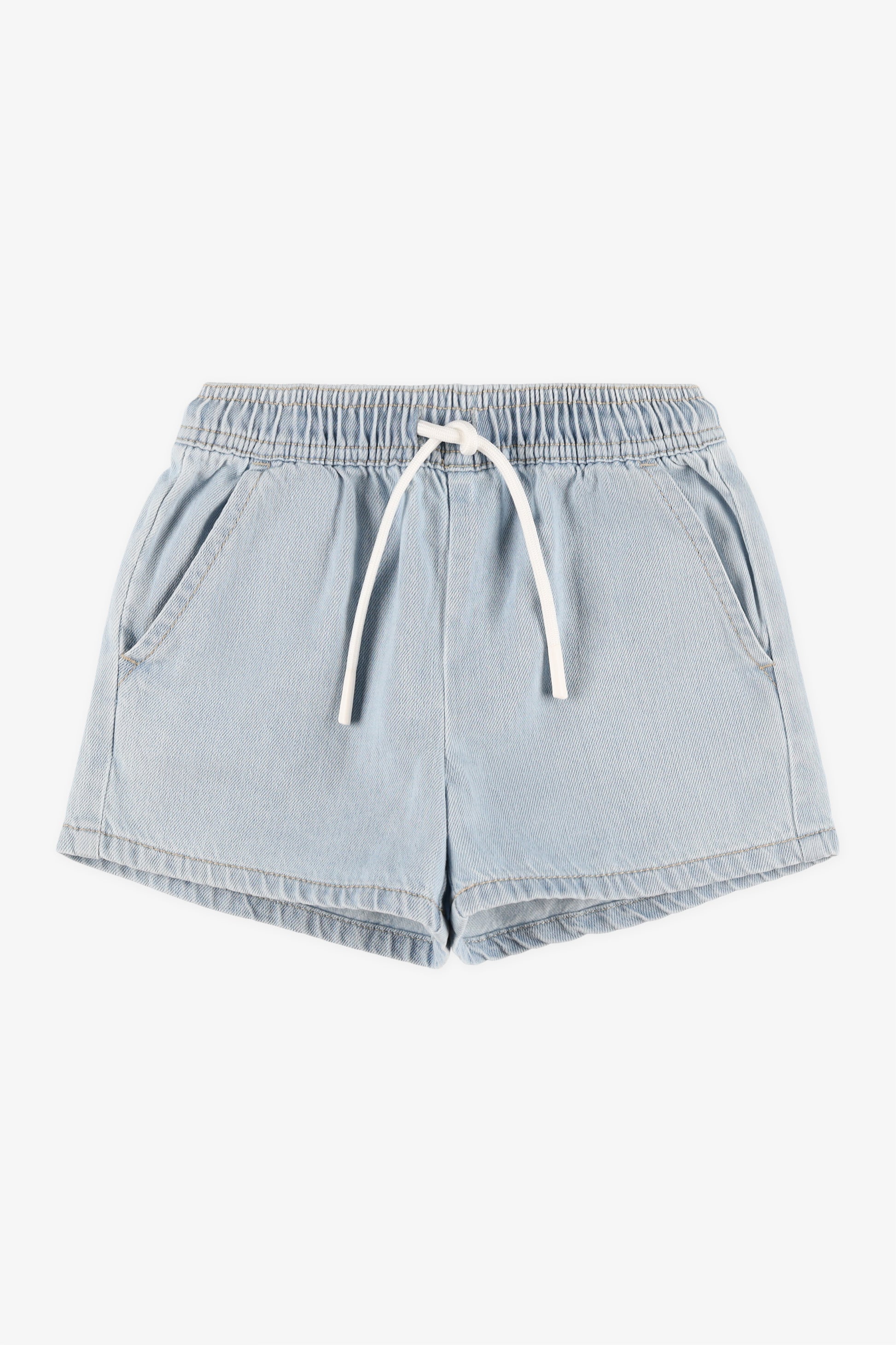 Short court en denim léger - Enfant fille && DENIM PALE