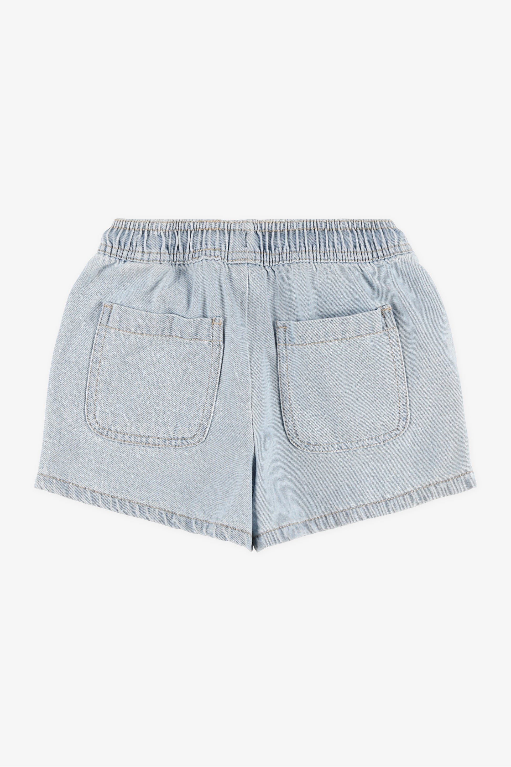 Short court en denim léger - Enfant fille && DENIM PALE