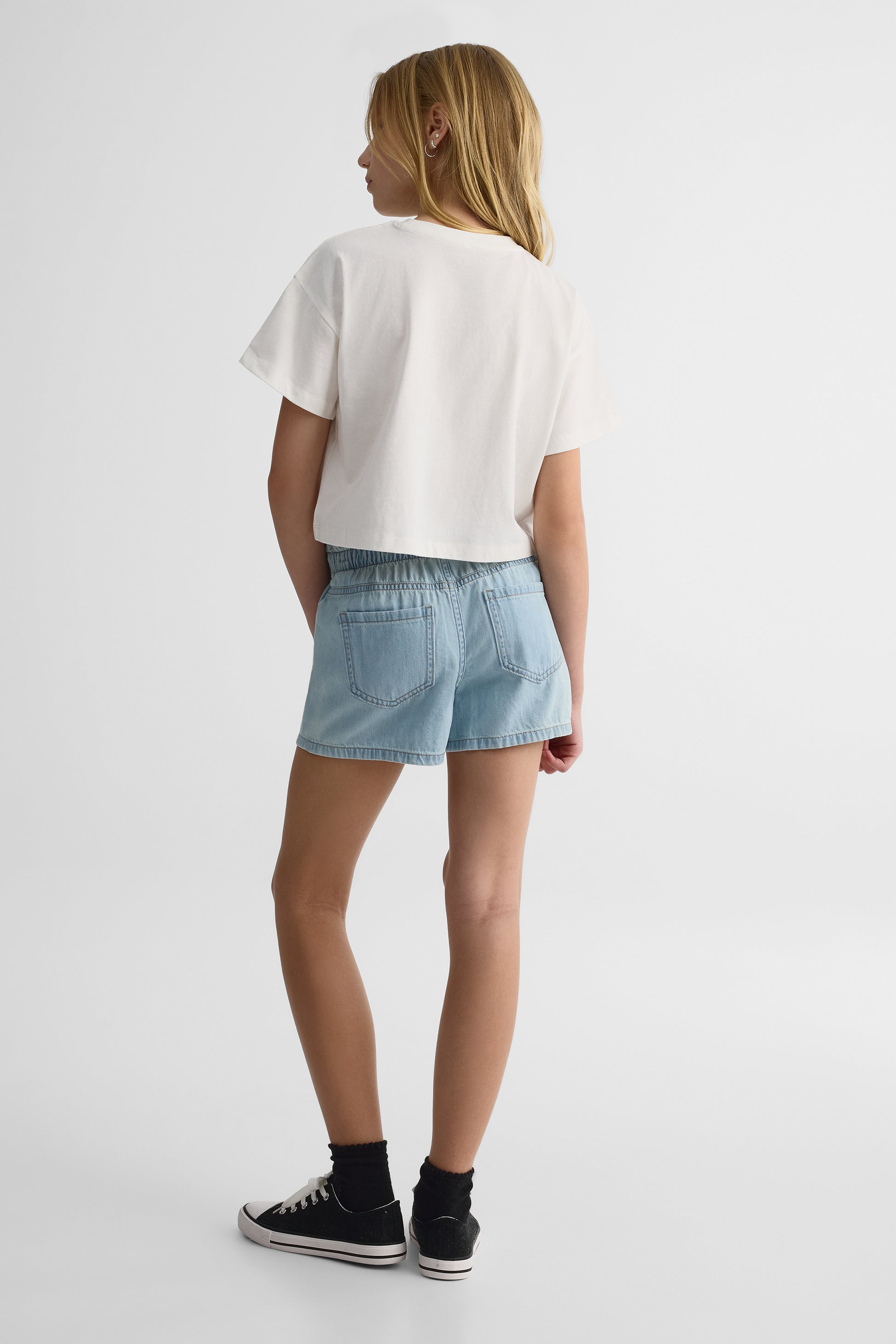 Short court en denim léger – Ado fille && DENIM PALE
