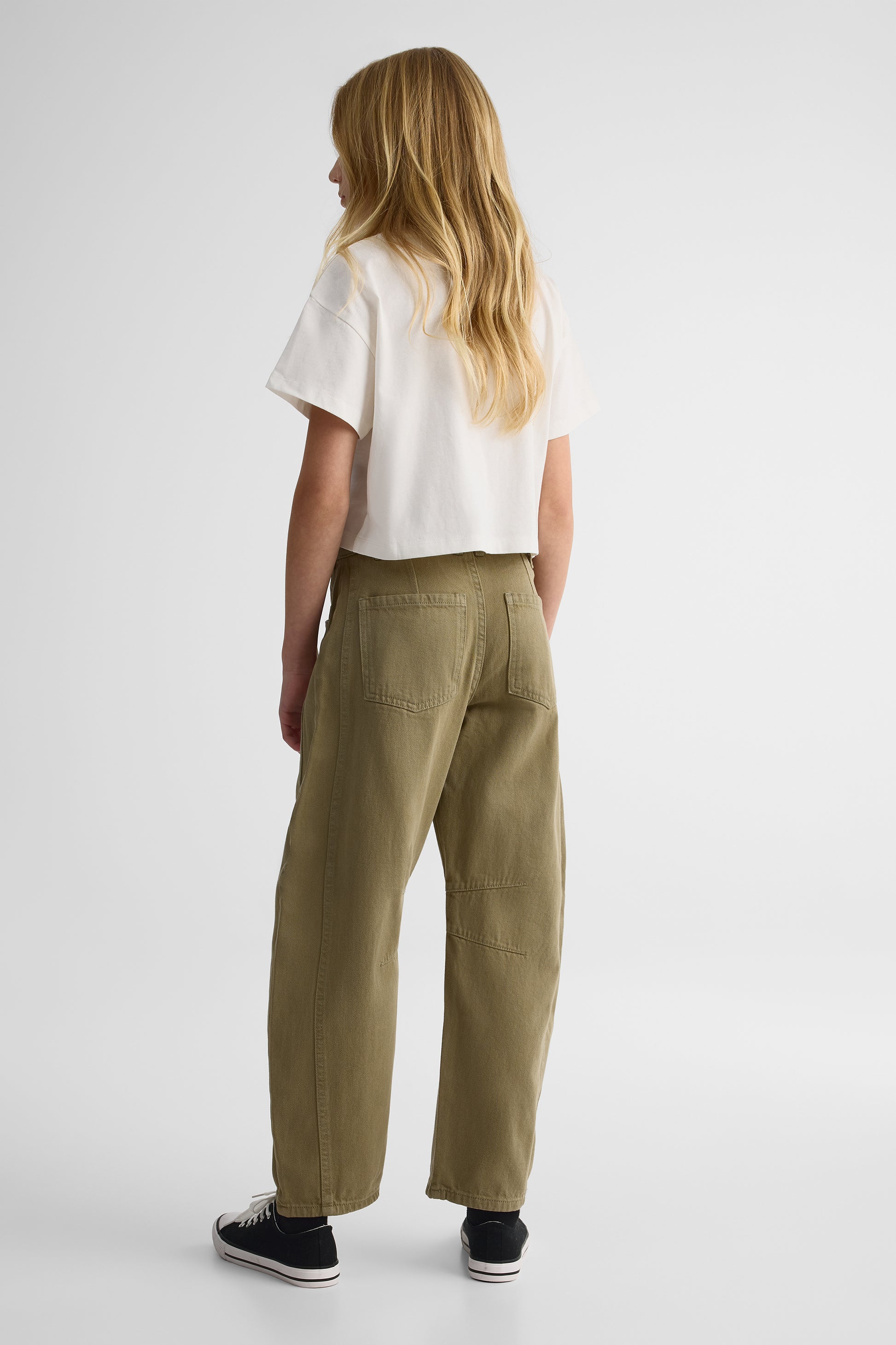 Pantalon en Bull Denim coupe barrel - Ado fille && KAKI
