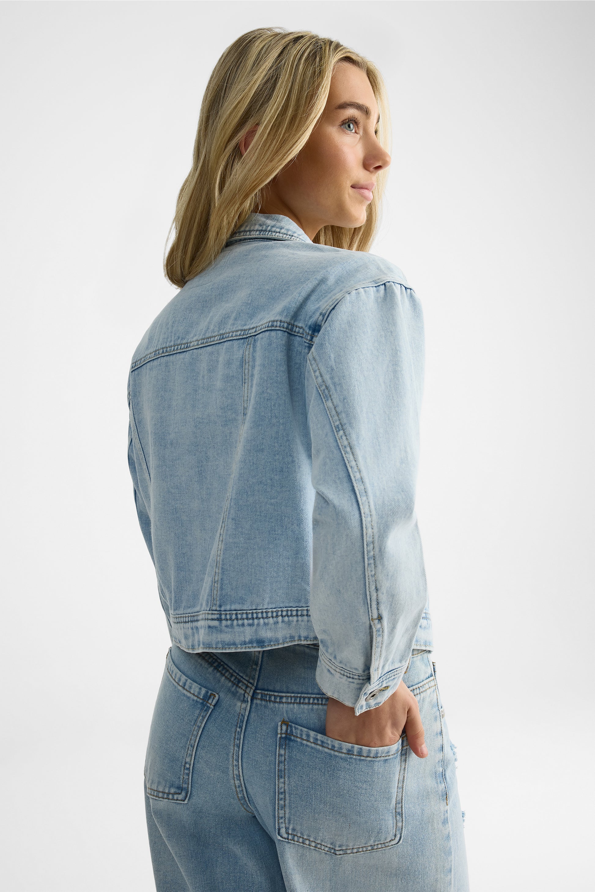 Veston en denim classique – Ado fille && DENIM PALE