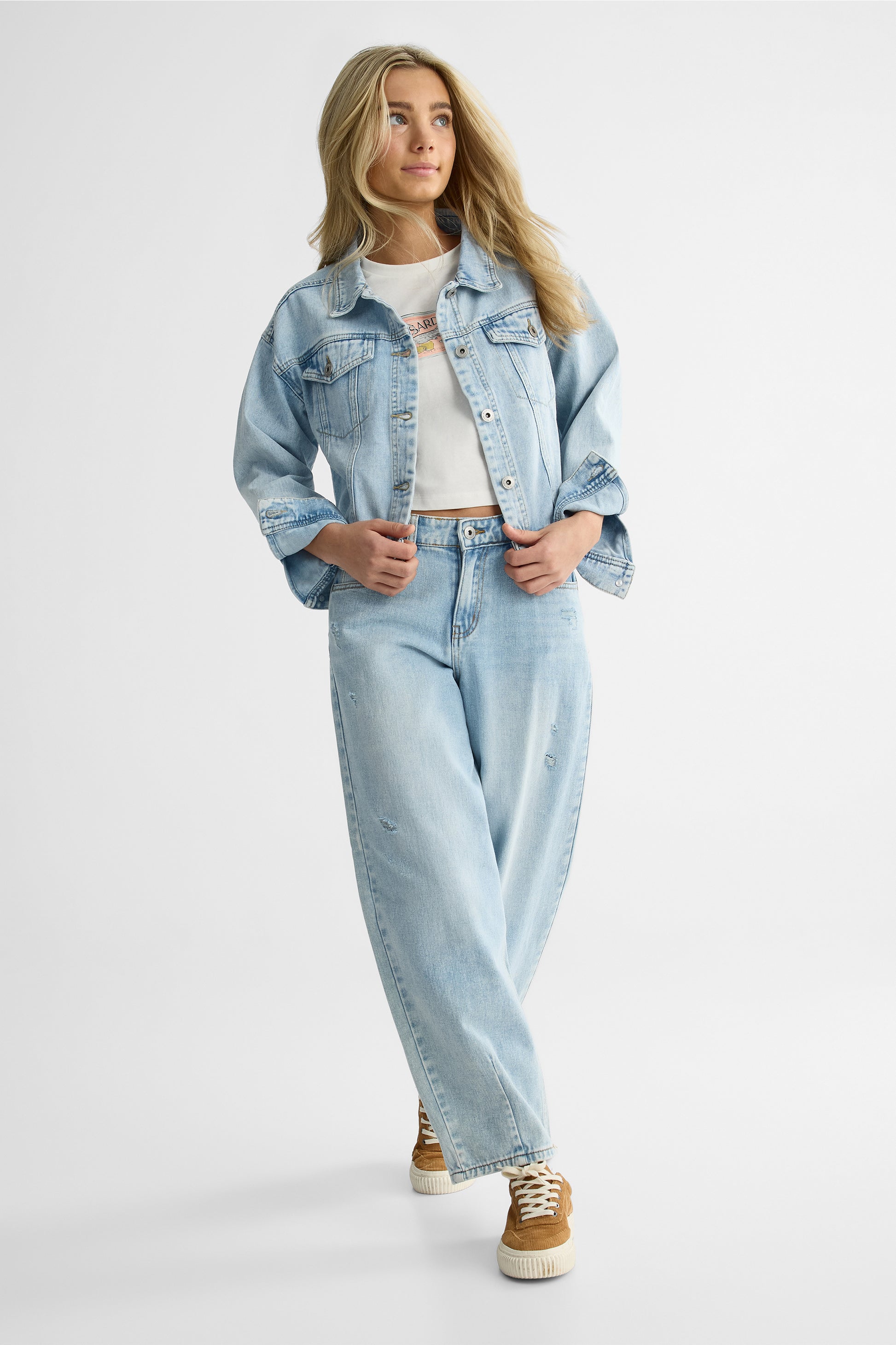 Veston en denim classique – Ado fille && DENIM PALE