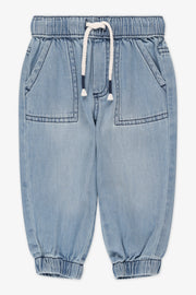 Jeans léger avec élastique et poches - Ado fille && DENIM PALE