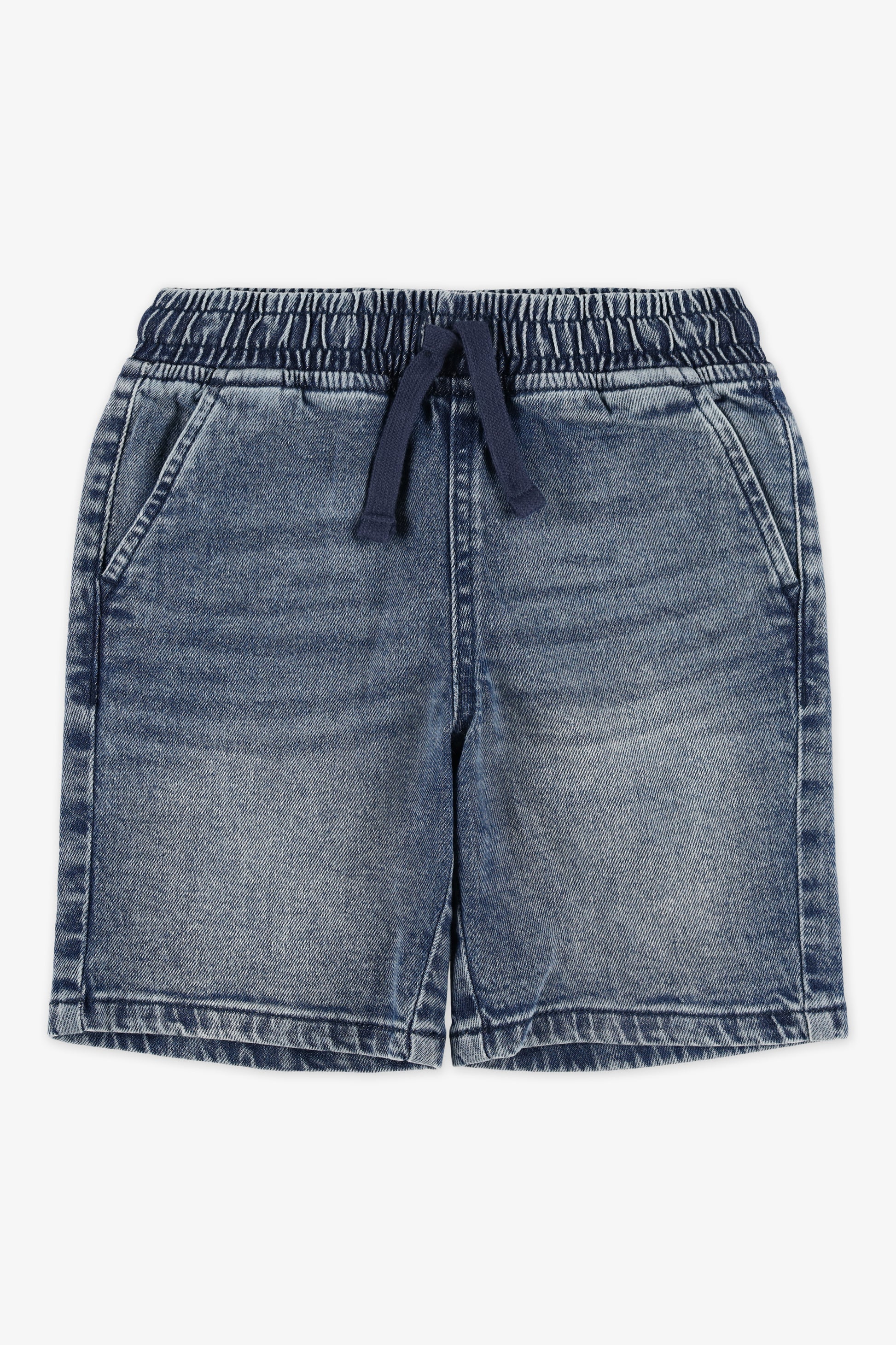 Bermuda denim élastique avec cordon - Enfant garçon && DENIM MOYEN