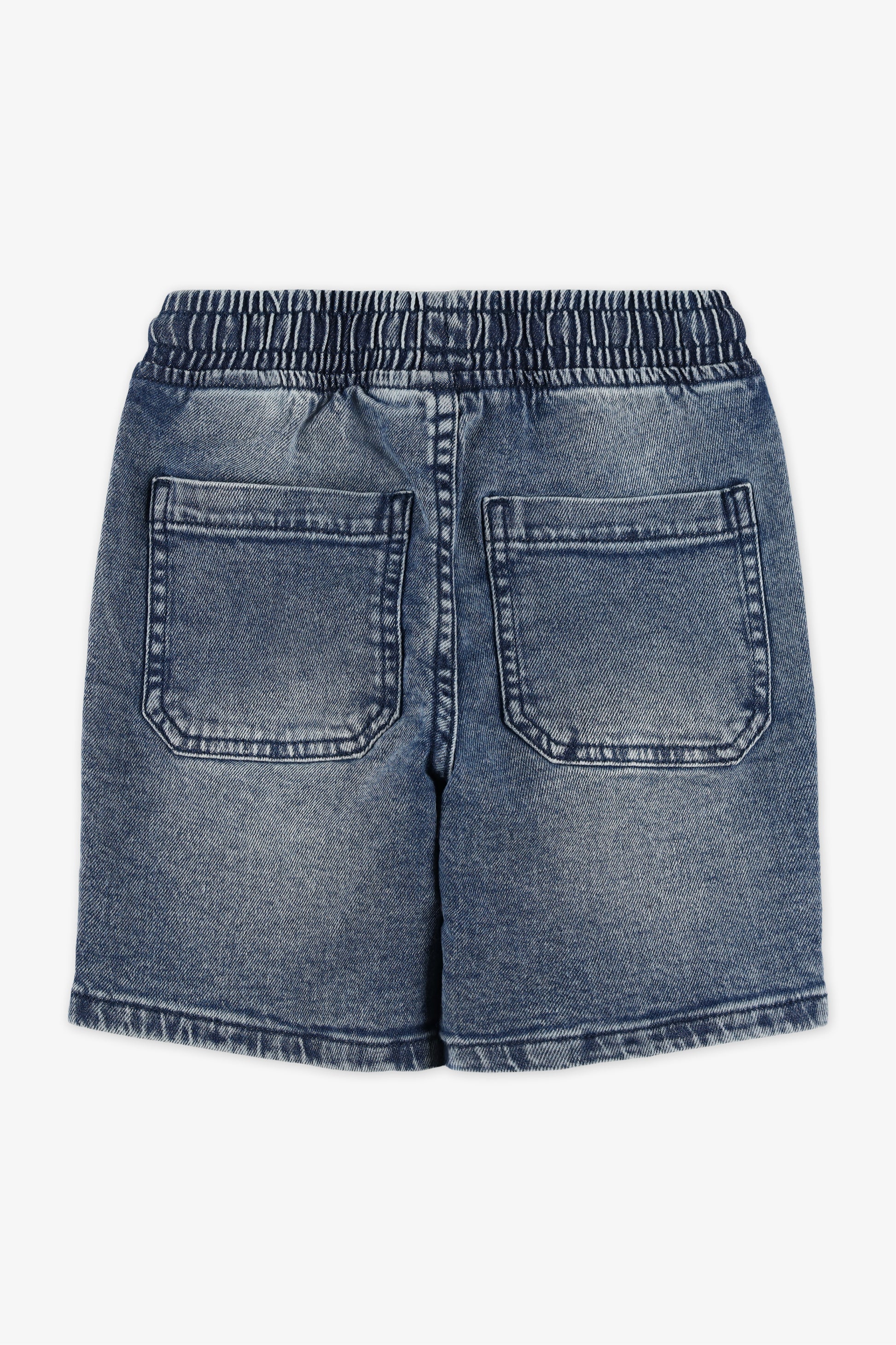 Bermuda denim élastique avec cordon - Enfant garçon && DENIM MOYEN
