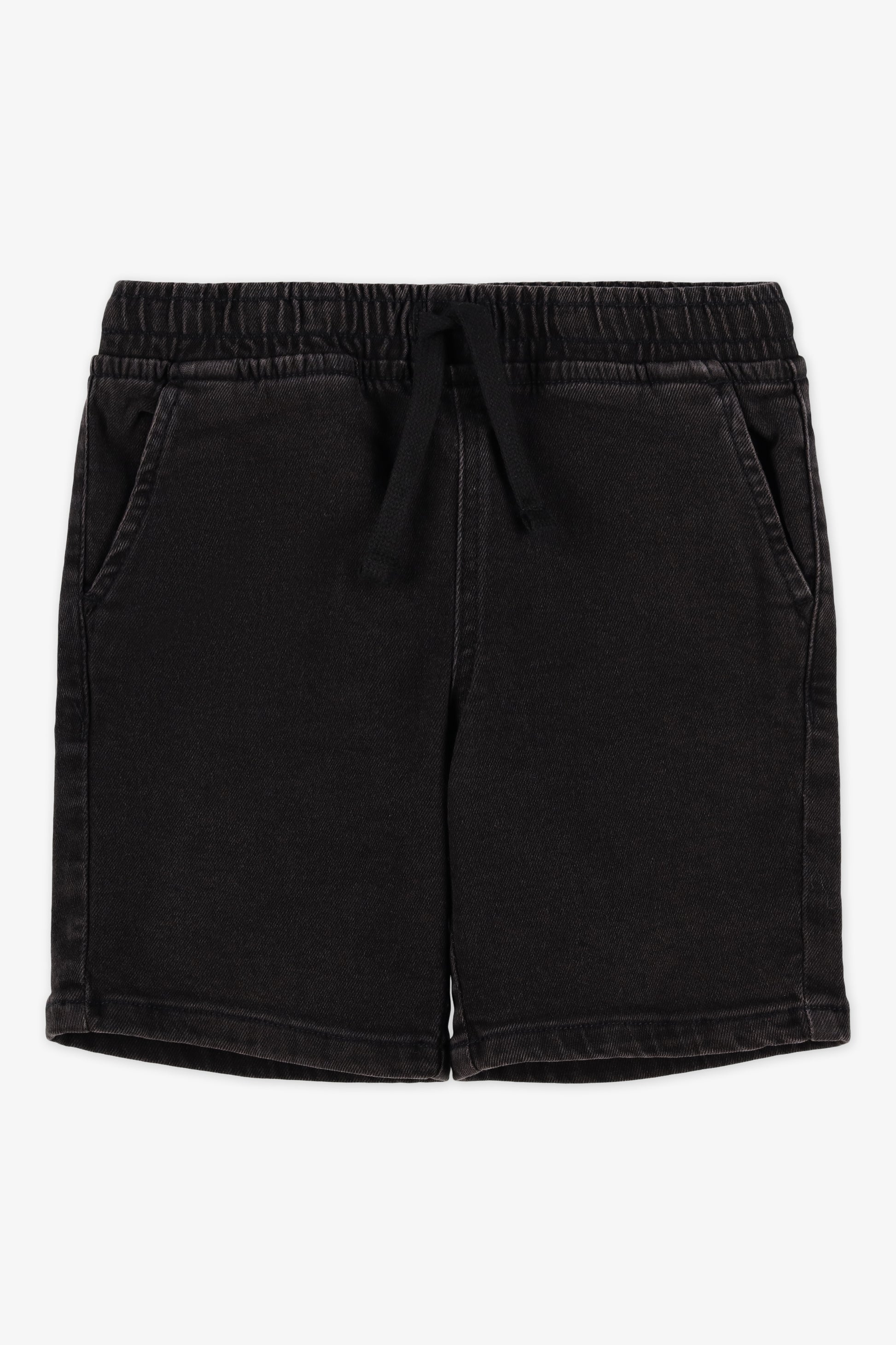 Bermuda denim élastique avec cordon - Enfant garçon && DENIM NOIR