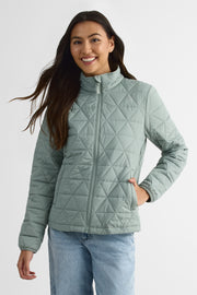 Manteau packable matelassé résistant à l'eau - Ado garçon && VERT DE GRIS