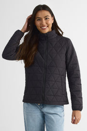 Manteau packable matelassé résistant à l'eau - Femme && CHARBON