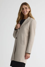 Manteau de ville style veston – Femme && OATMEAL