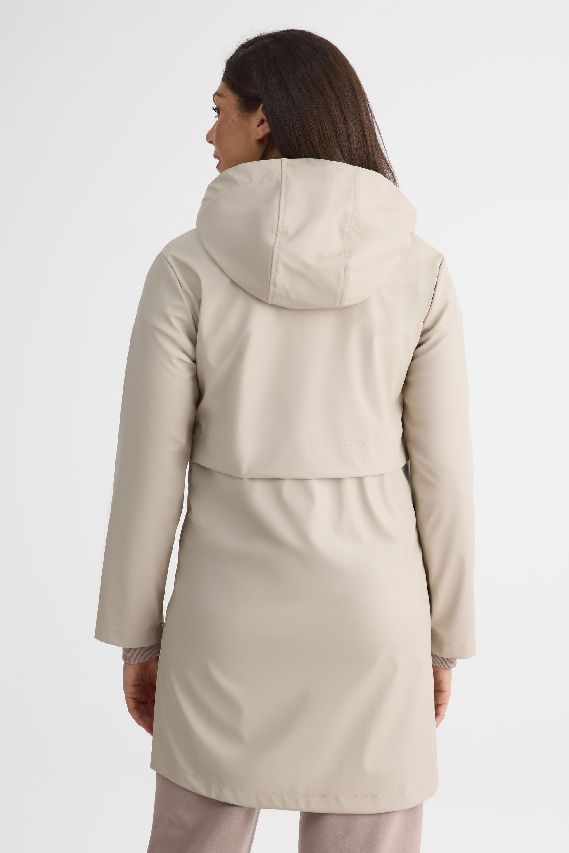 Manteau caoutchouc long imperméable avec capuchon - Homme && GRIS