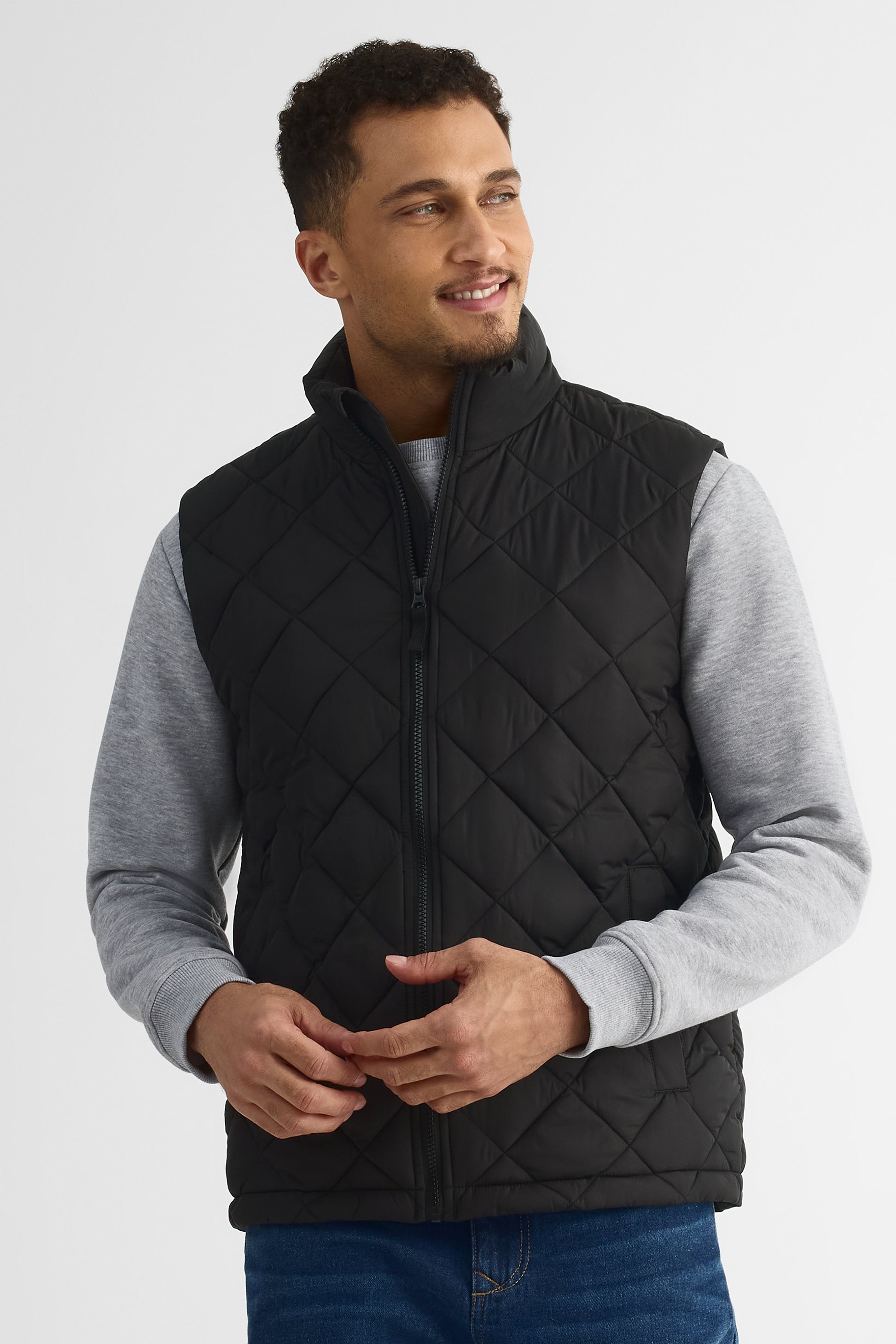 Veste sans manche col montant - Homme && NOIR