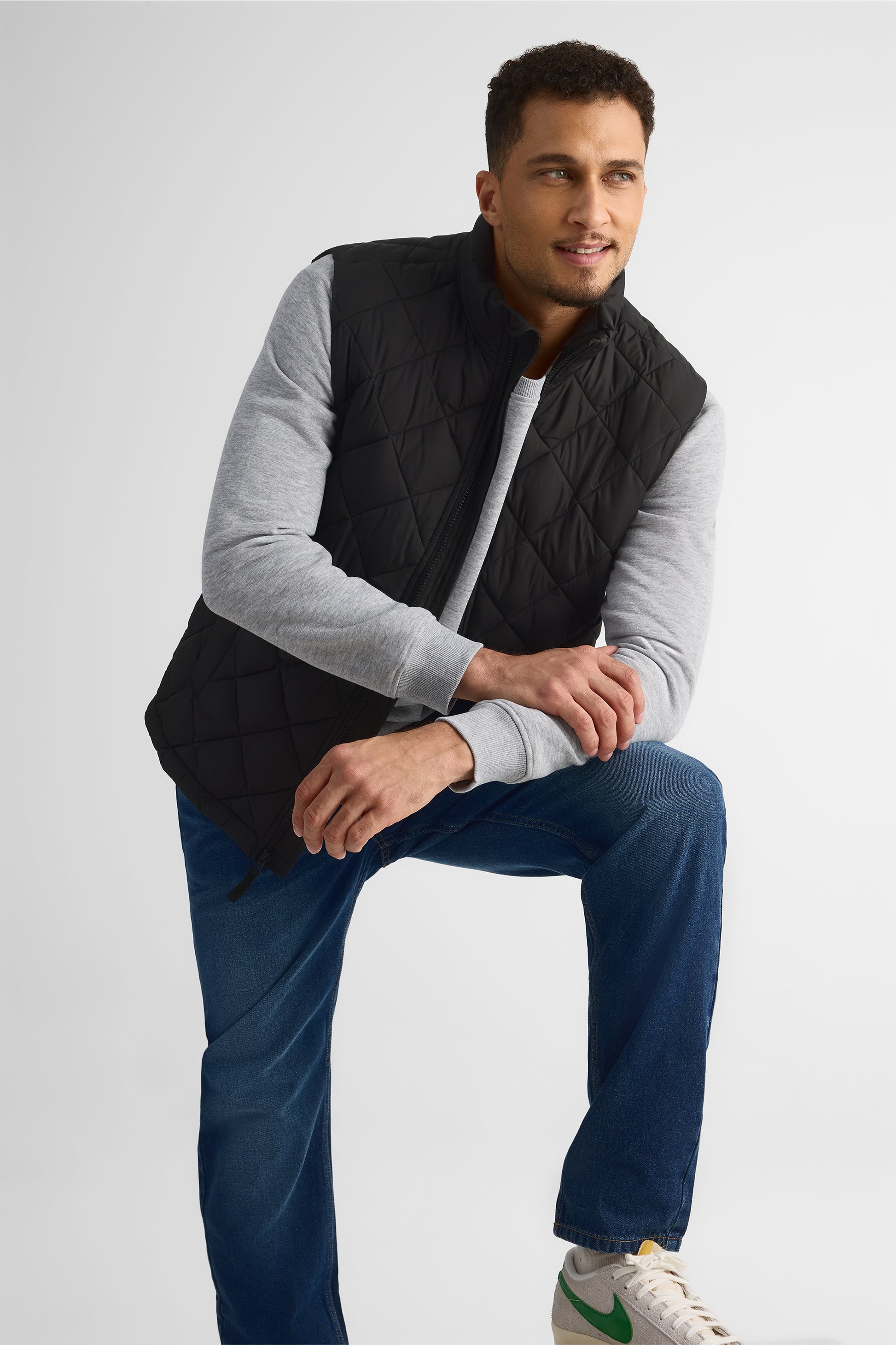 Veste sans manche col montant - Homme && NOIR
