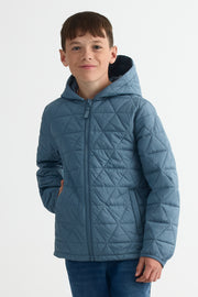 Manteau matelassé ultra-léger avec capuchon - Ado garçon && BLEU ACIER