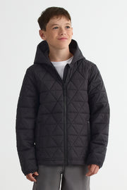 Manteau matelassé ultra-léger avec capuchon - Ado garçon && CHARBON