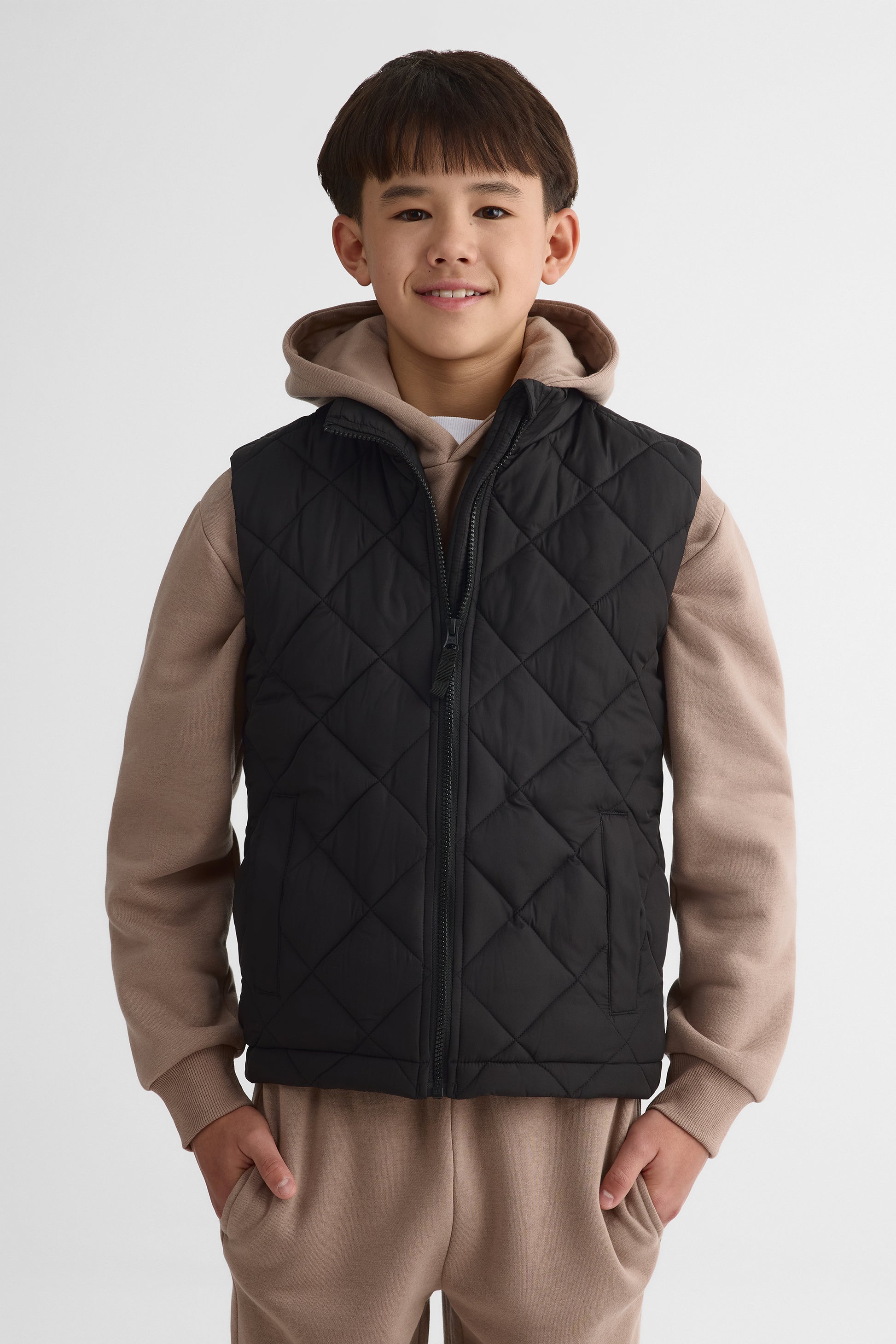 Veste légère isolée avec col montant - Ado garçon && NOIR