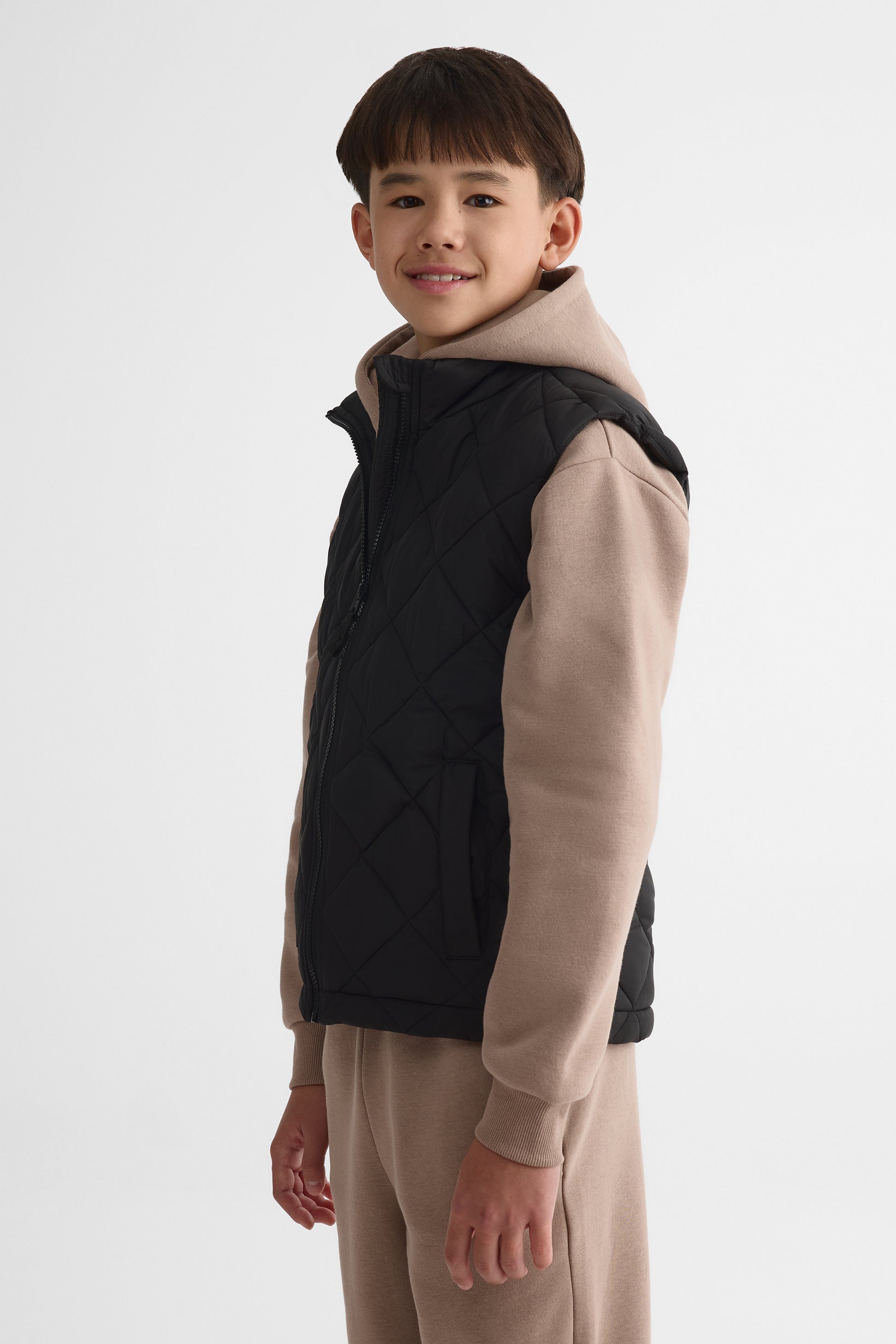 Veste légère isolée avec col montant - Ado garçon && NOIR