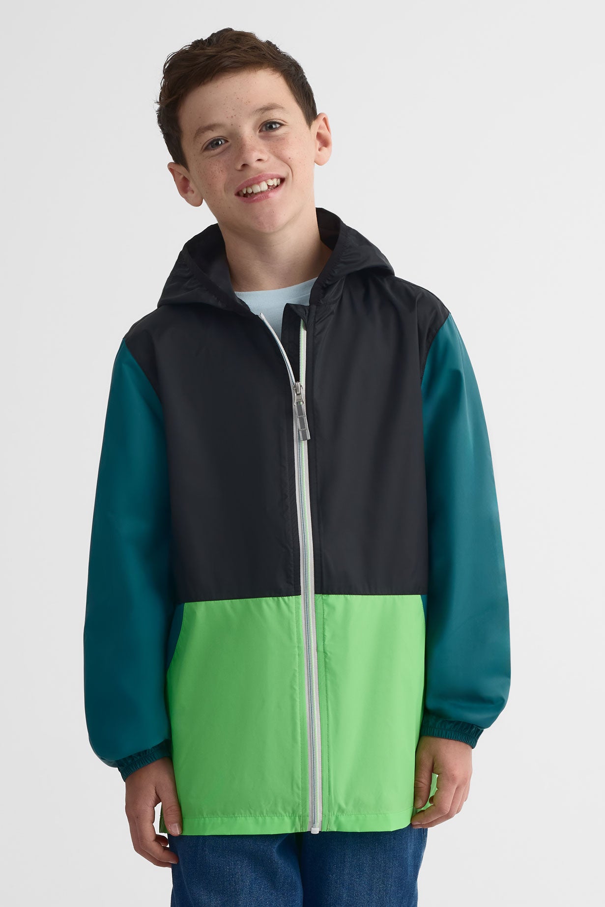 Manteau K-way colorblock compressible - Ado garçon && NOIR