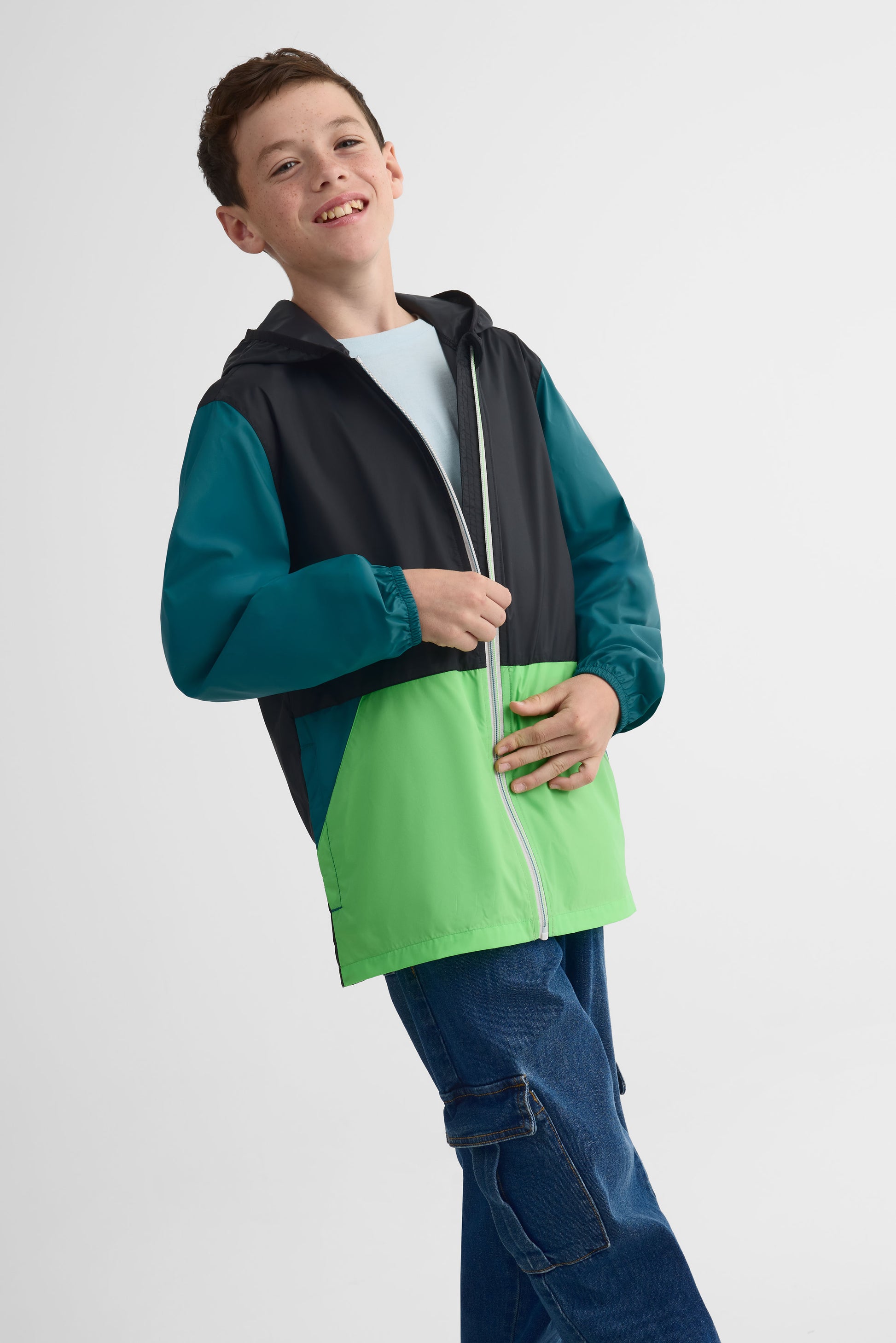 Manteau K-way colorblock compressible - Ado garçon && NOIR