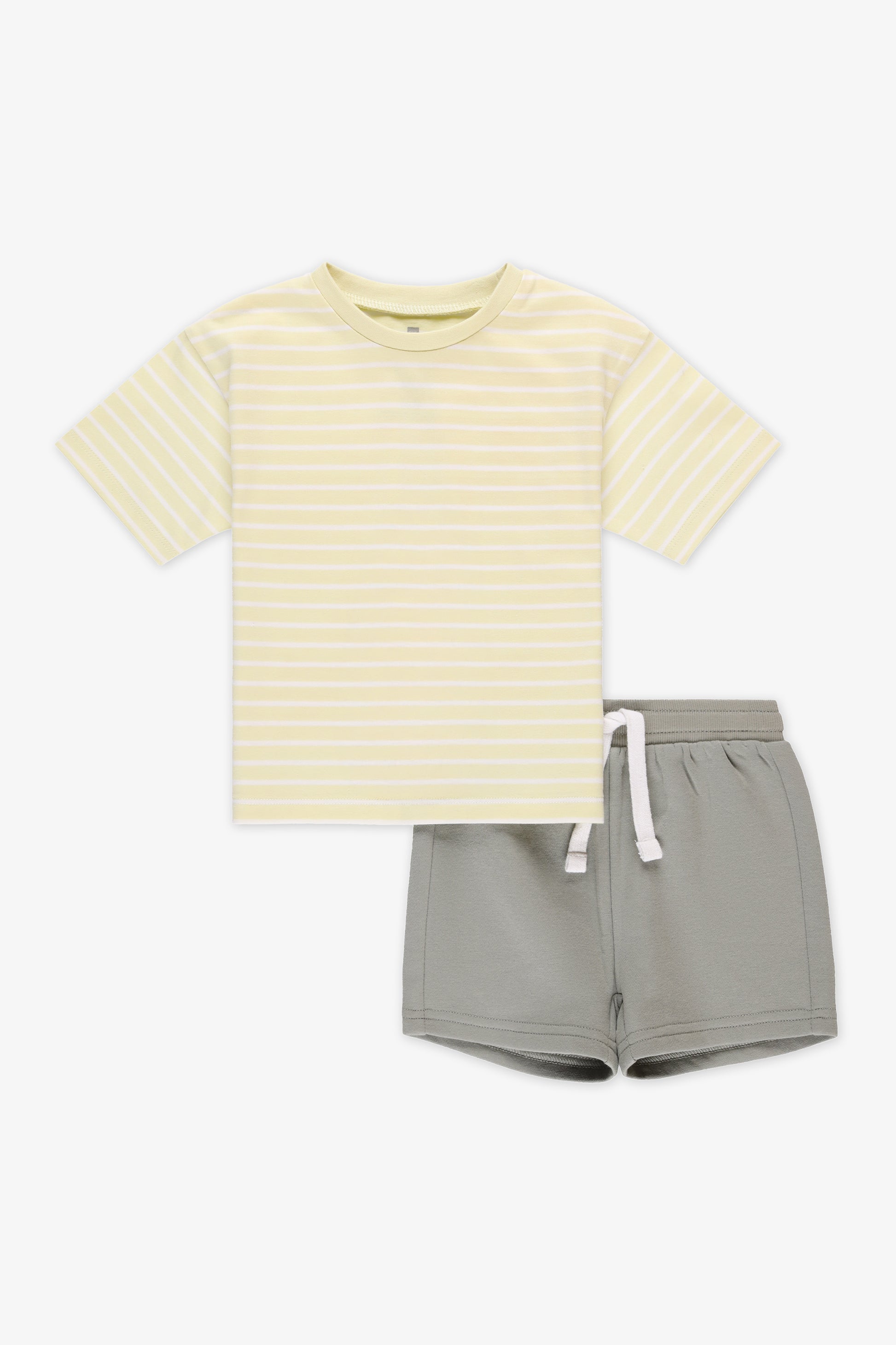 Ensemble 2 pièces, chandail et short - Bébé garçon && JAUNE/MULTI