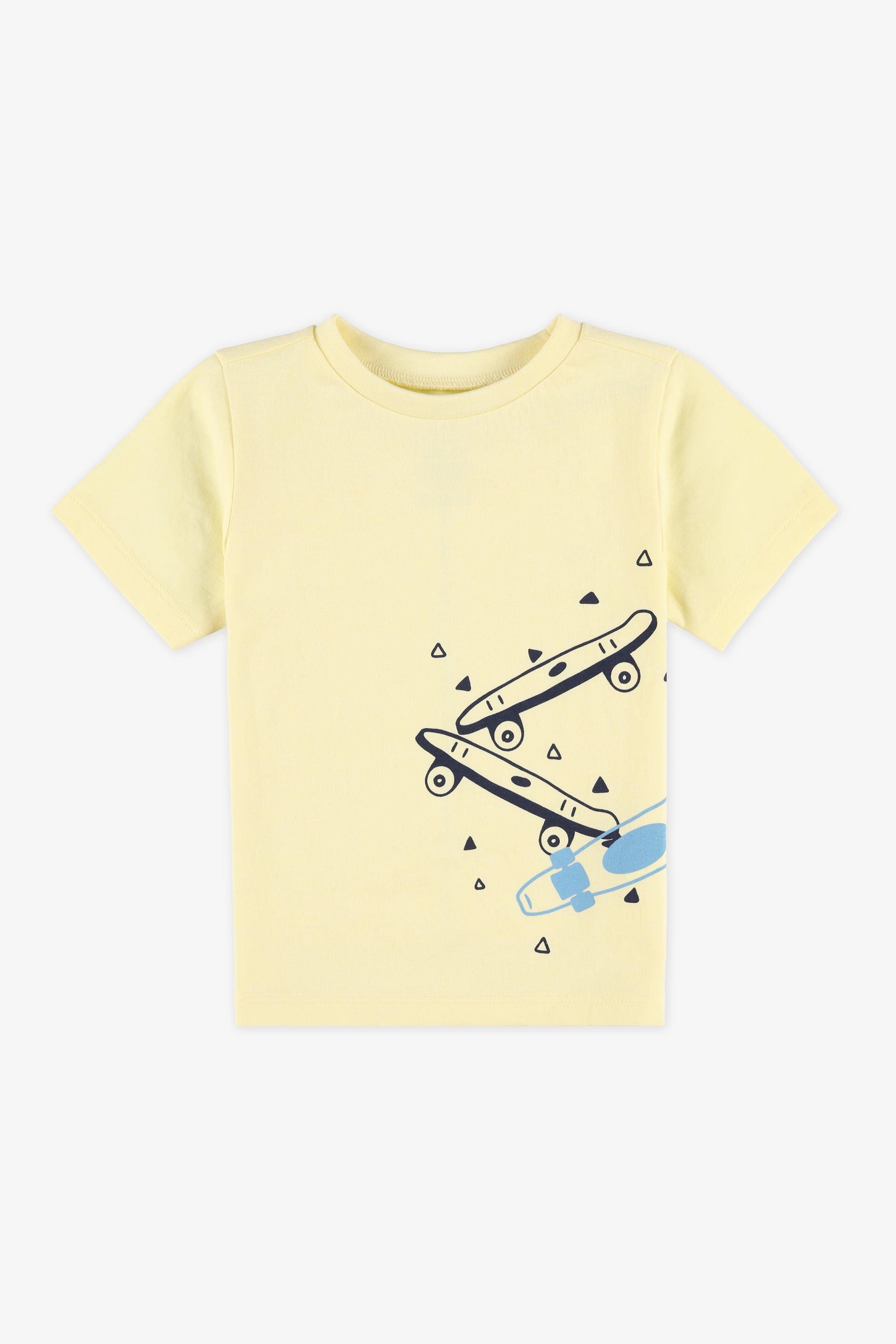 Chandail m/courtes col rond graphique 2/15$ - Bébé garçon && JAUNE