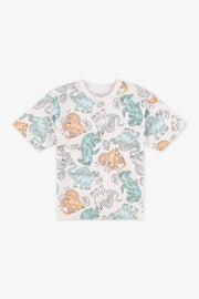 Chandail m/courtes boxy imprimé - Enfant garçon 2/20$ && BLANC MULTI
