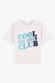 Chandail m/courtes col rond boxy - Enfant garçon 2/20$ && BLANC