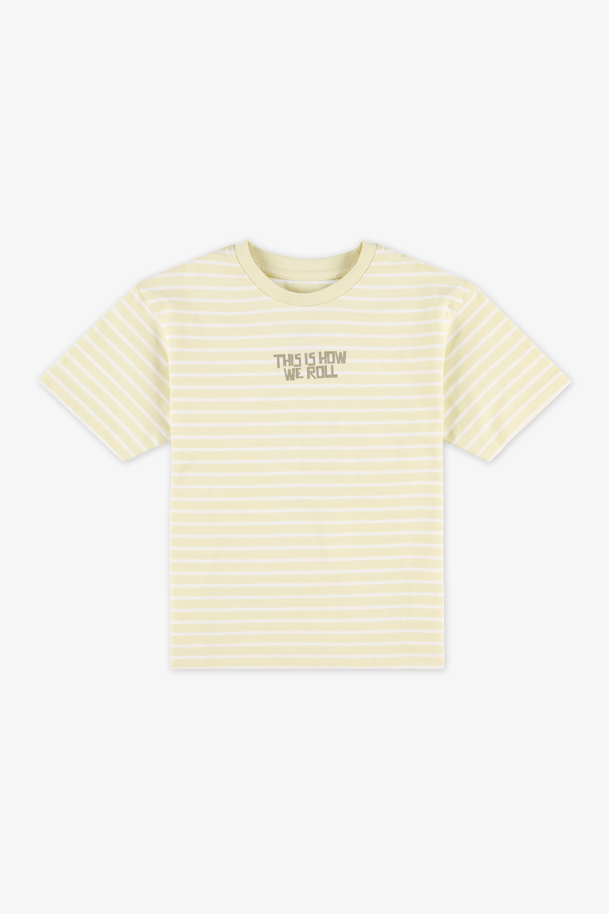 Chandail m/courtes boxy rayé - Enfant garçon 2/20$ && JAUNE/MULTI
