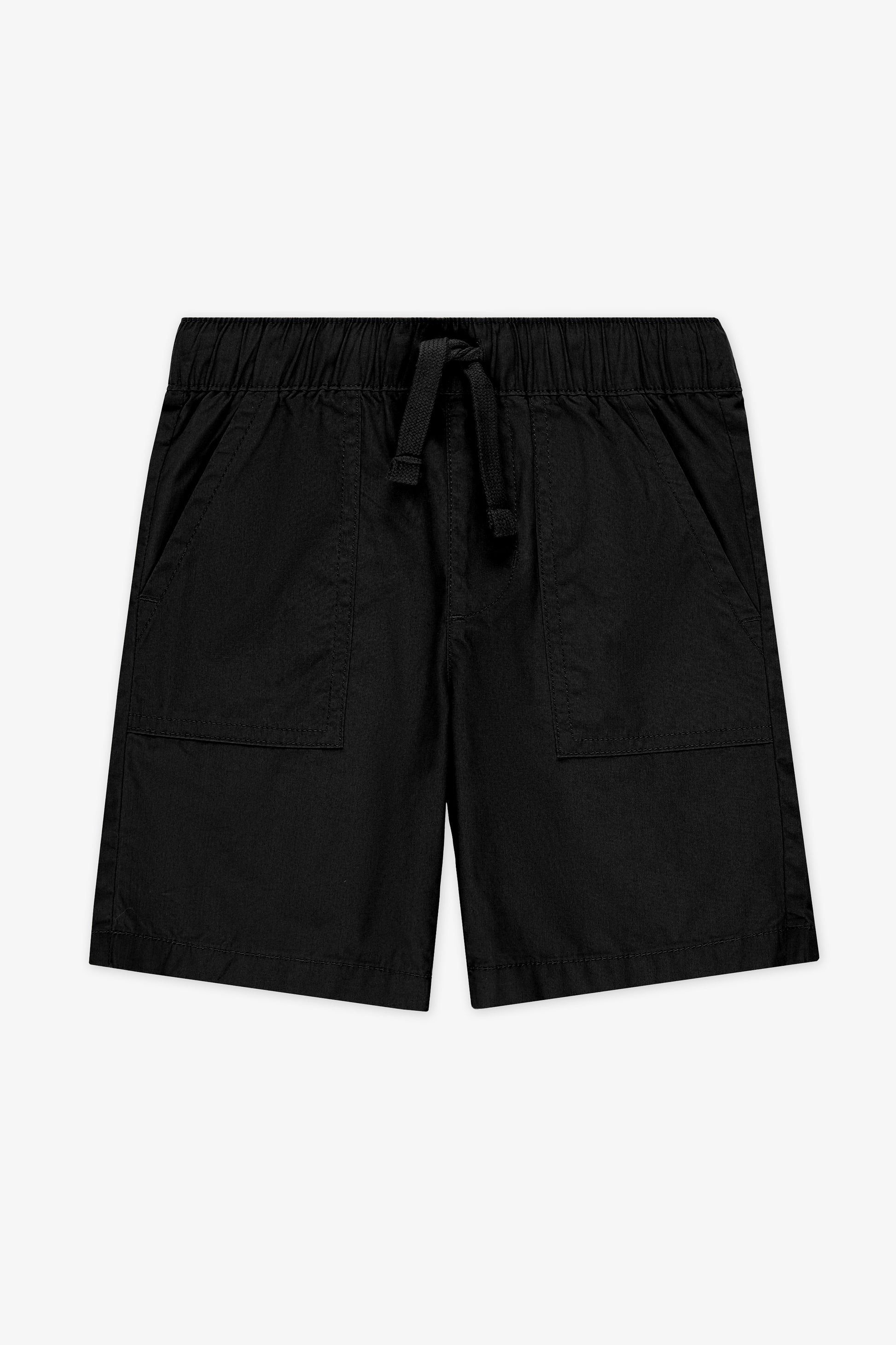 Short bermuda pull-on en popeline - Enfant garçon && NOIR
