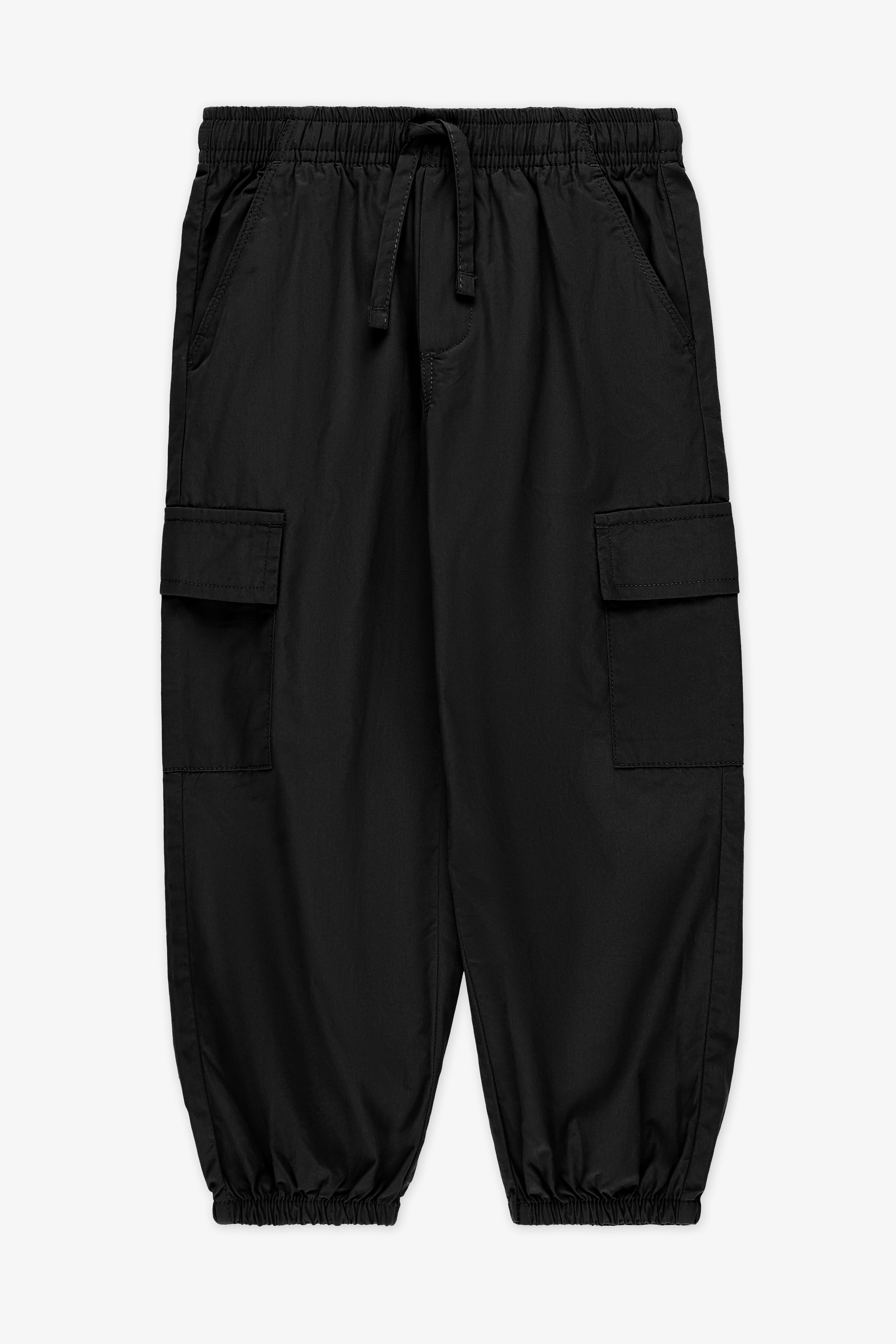 Pantalon parachute élastique cargo - Enfant garçon && NOIR