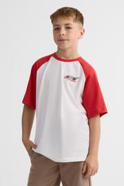 Chandail Raglan M/courtes col rond - Ado garçon 2/25$ && BLANC
