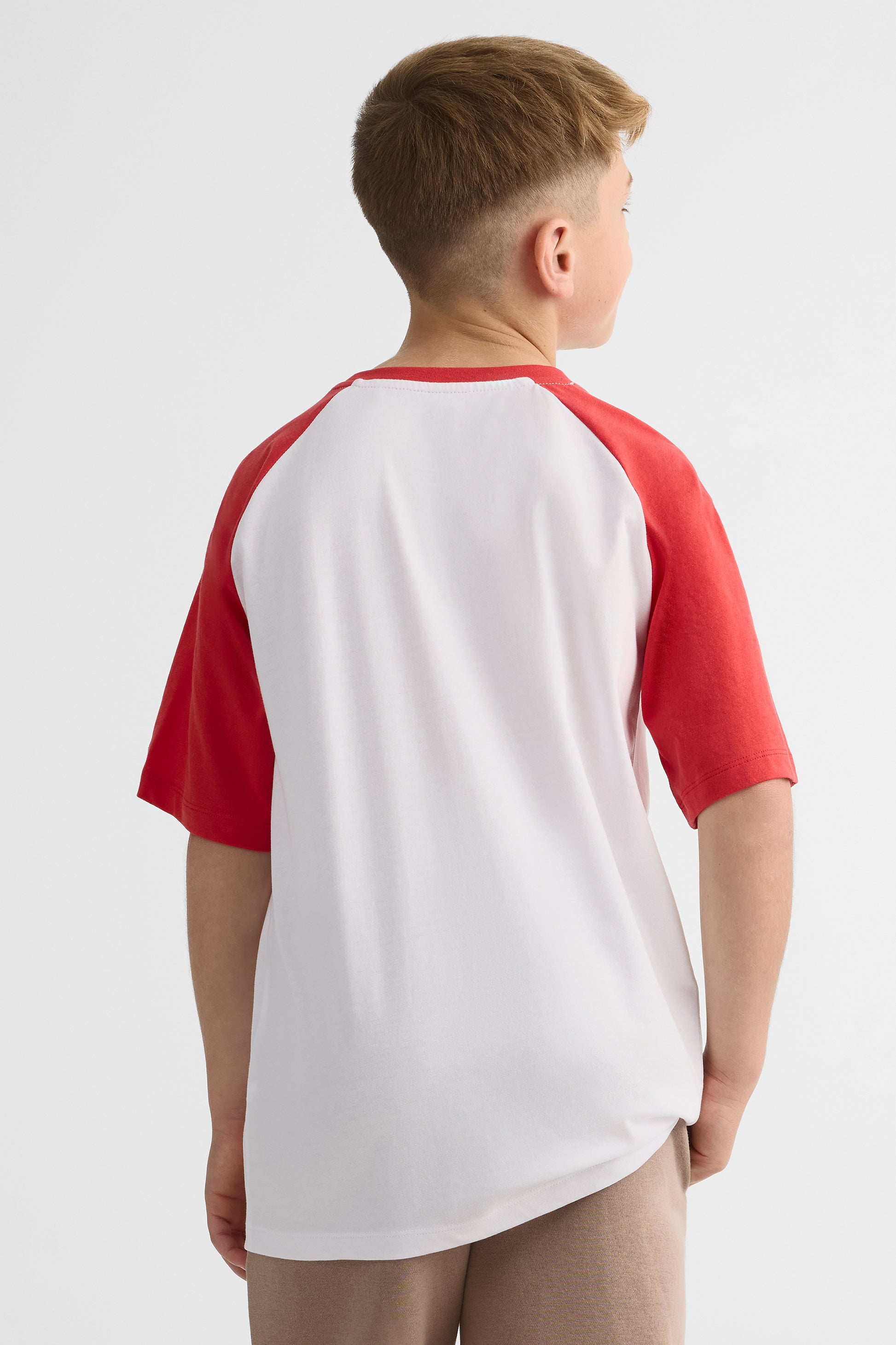 Chandail Raglan M/courtes col rond - Ado garçon 2/25$ && BLANC