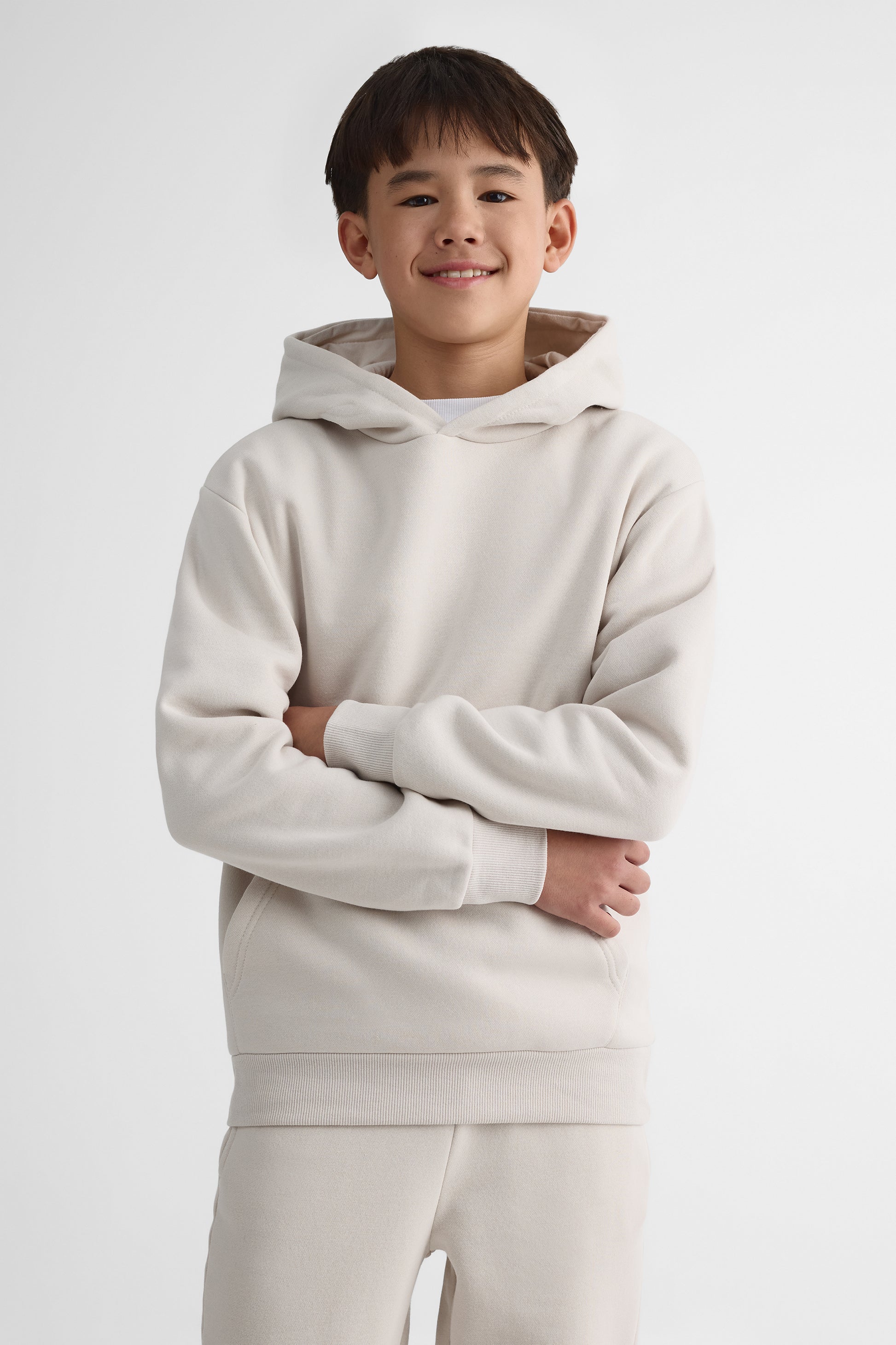 Chandail ouaté boxy à capuchon - Enfant garçon && BEIGE