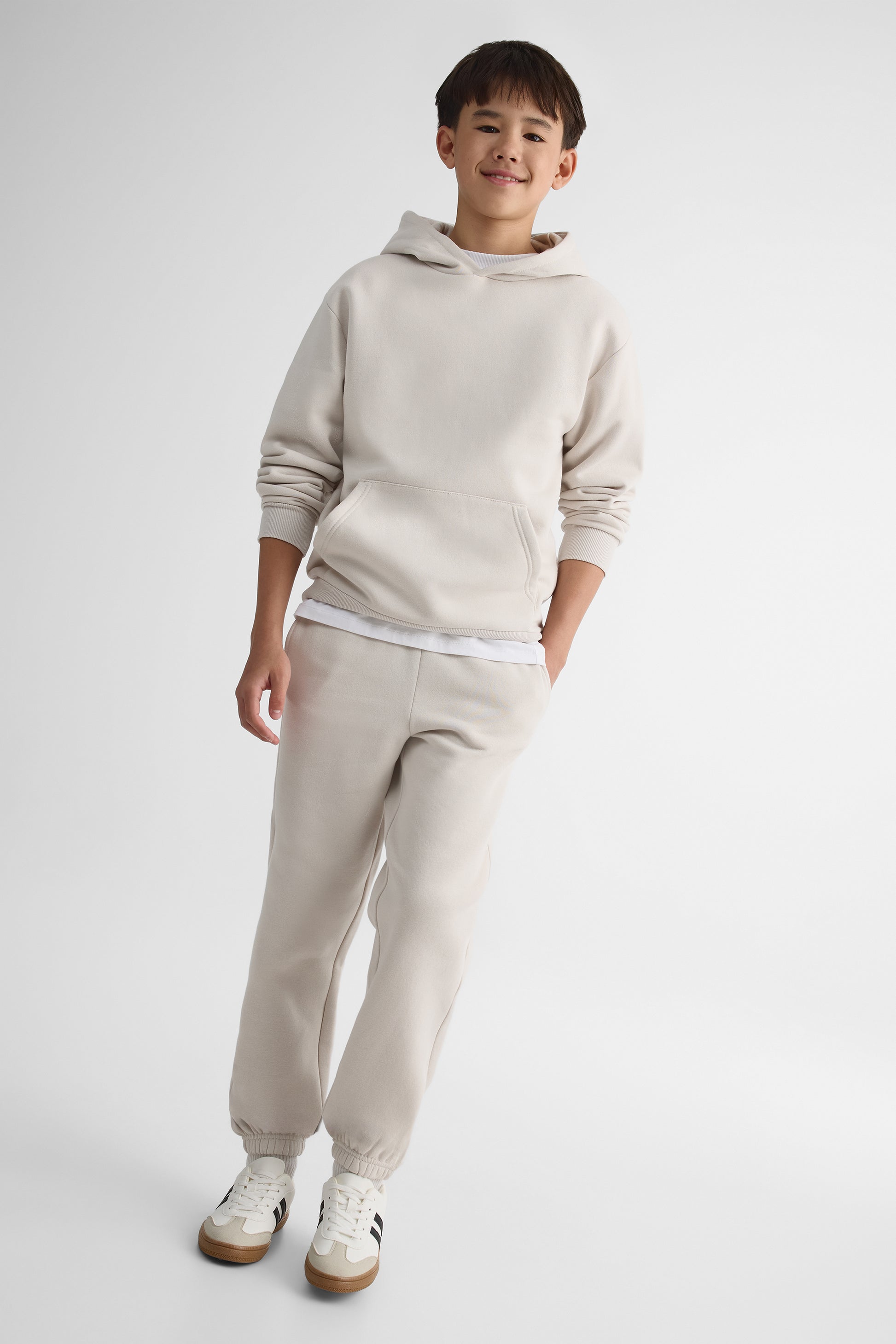 Chandail ouaté boxy à capuchon - Enfant garçon && BEIGE
