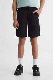 Short bermuda élastique coupe ample - Ado garçon && NOIR