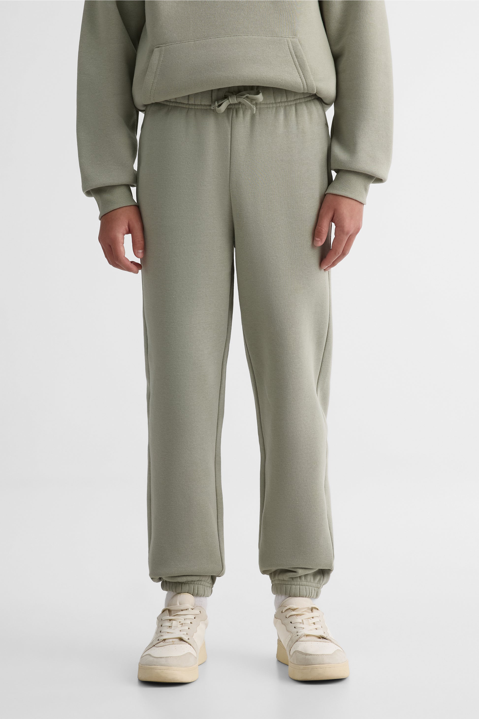 Jogger ouaté élastique à la taille - Ado garçon && KAKI