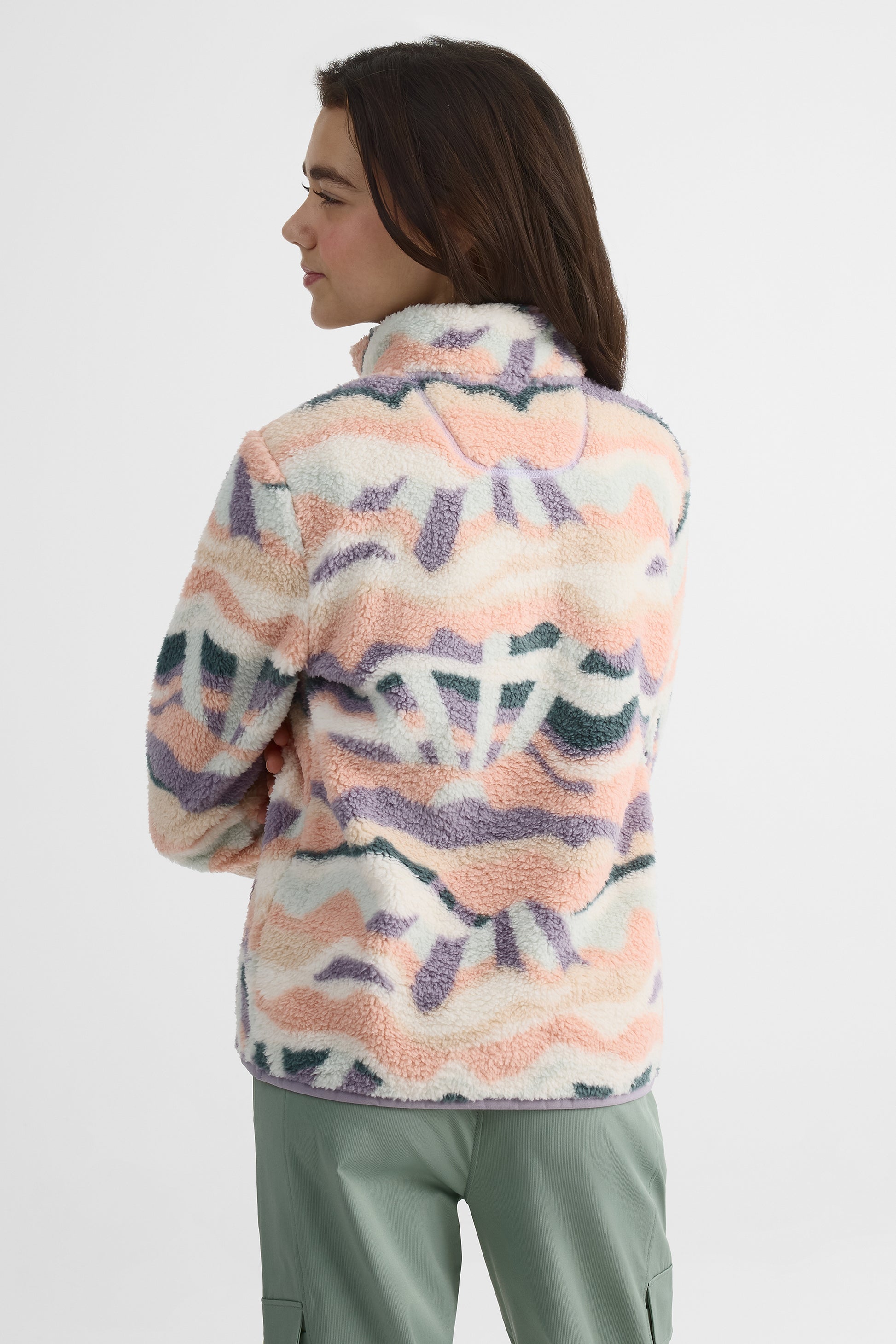 Chandail ample en plush avec col montant - Ado fille && PECHE