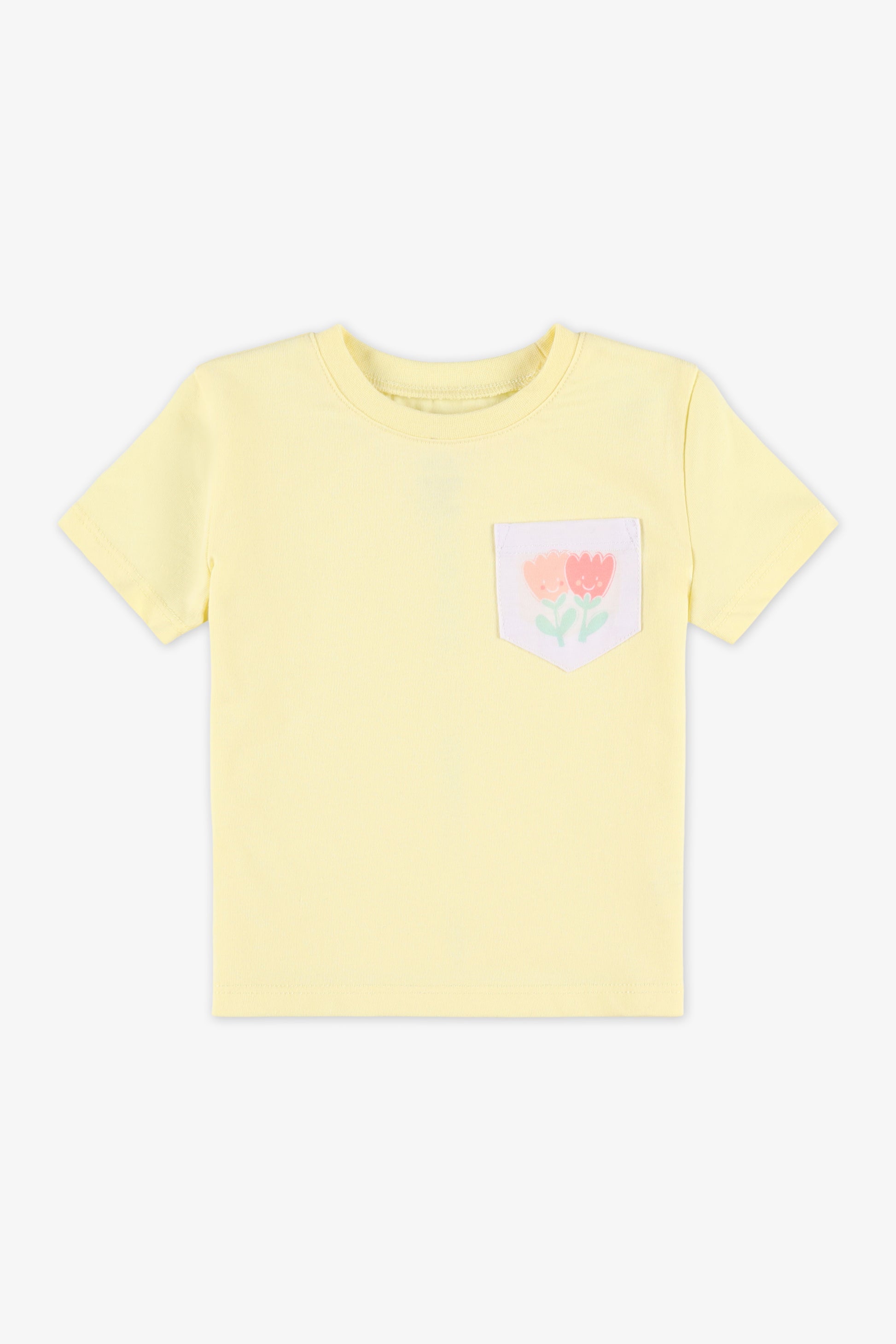 Chandail m/courtes uni avec poche - Ado garçon && JAUNE
